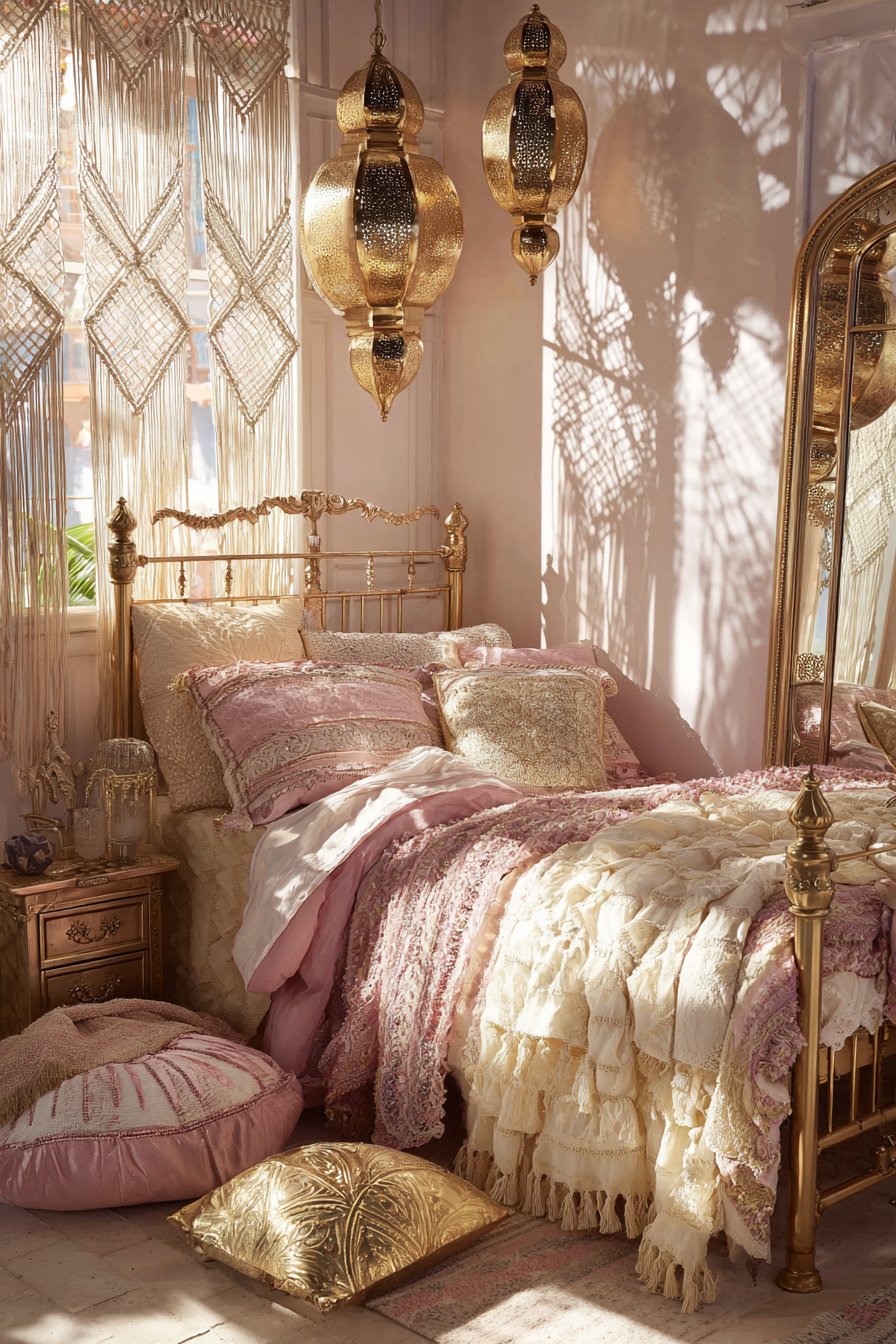 Bohemian Rose Gold Fusion with Eclectic Metallic Charm