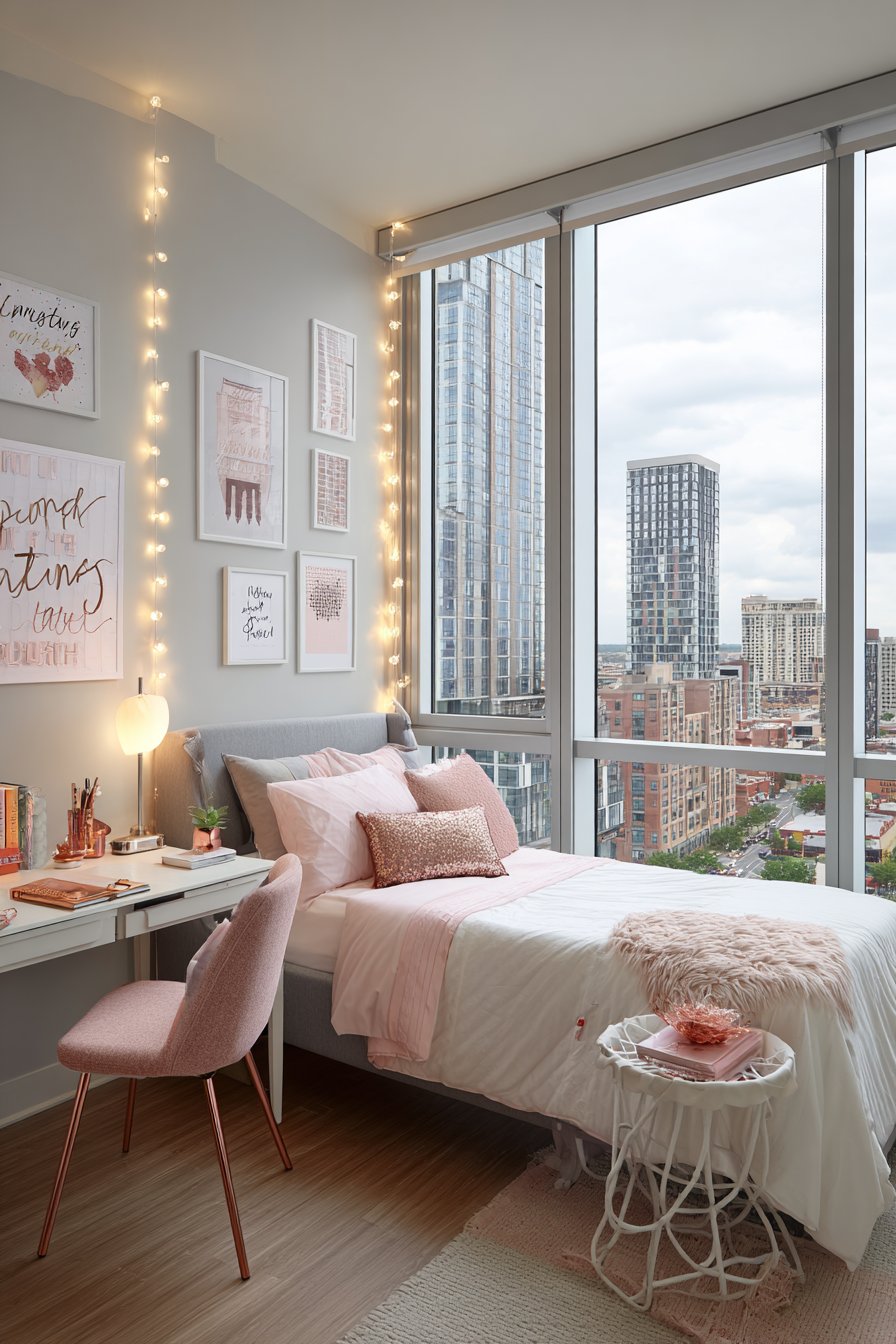 Teen Bedroom Sophistication with Youthful Rose Gold Energy