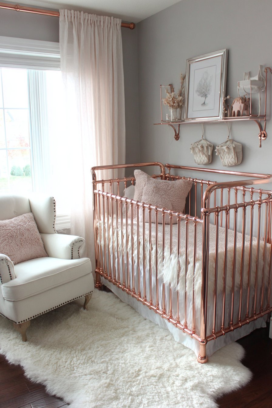 Nursery Tenderness with Gentle Rose Gold Touches