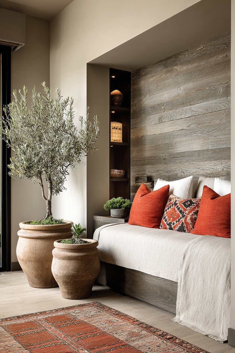 Mediterranean Integrated Headboard