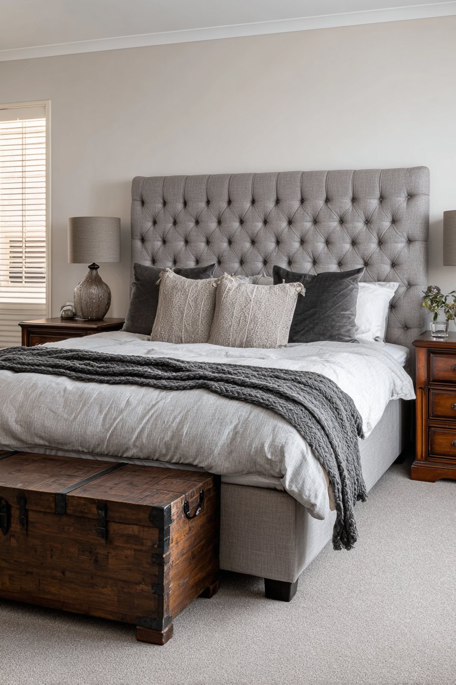 Classic Tufted Elegance with Traditional Nightstands