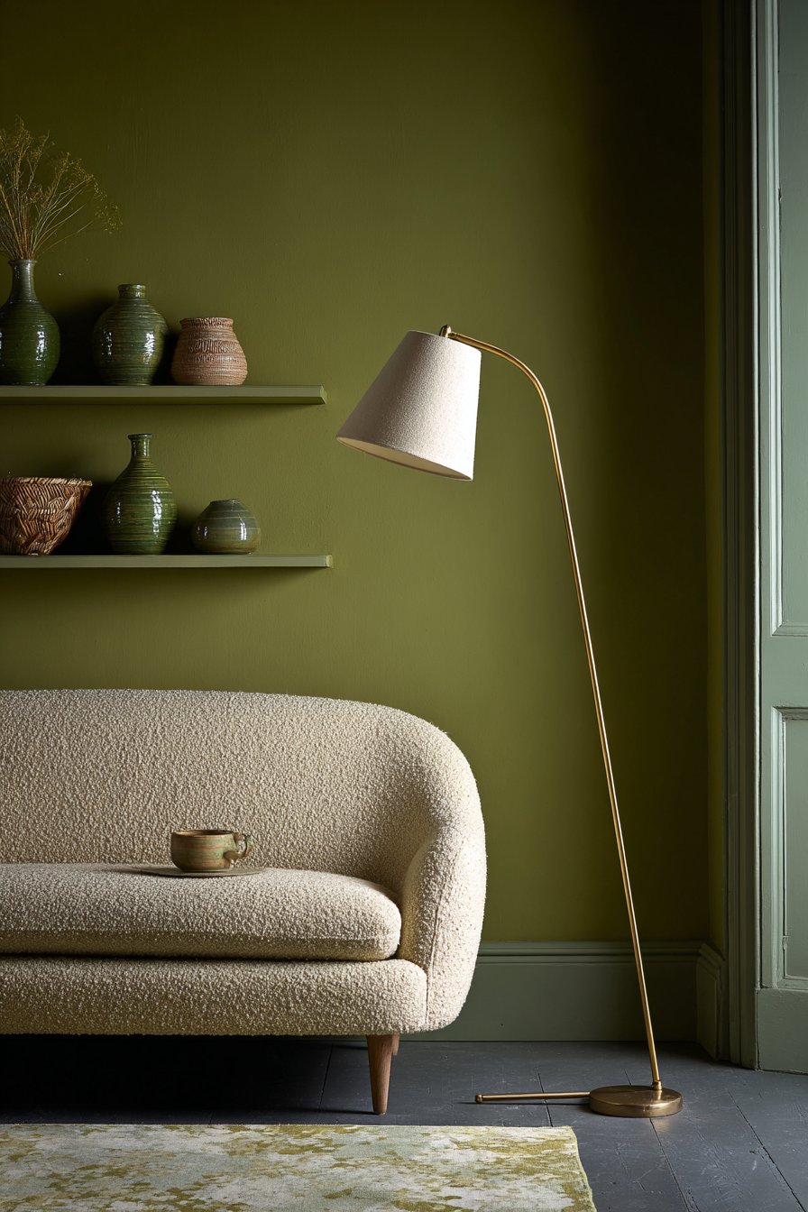 Textured Elegance with Sage Green Feature Wall