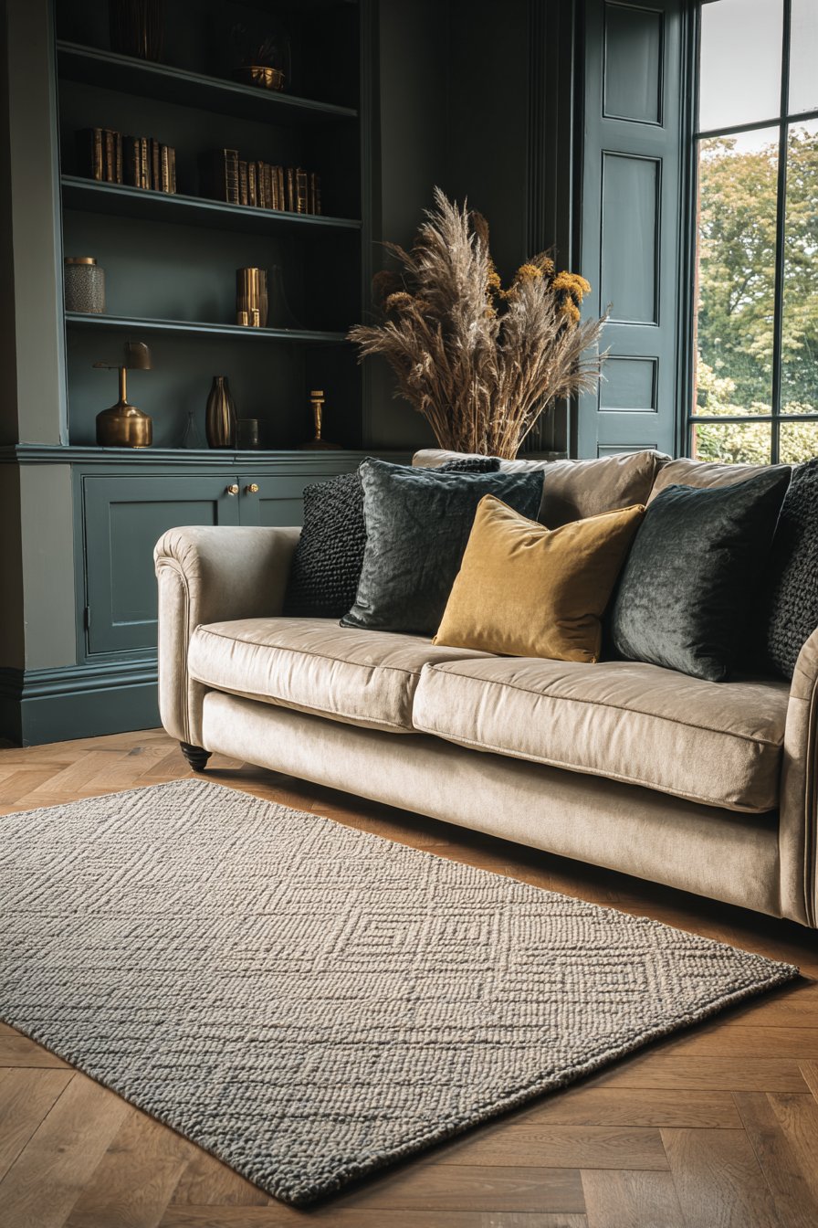 Emerald Library Wall with Integrated Storage Solutions