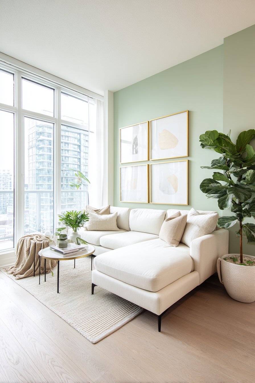 Contemporary Mint Accent Wall Design