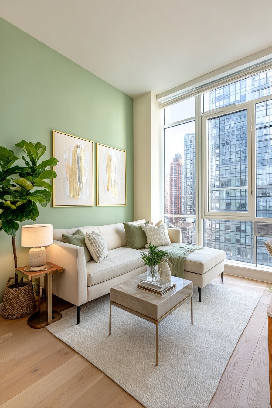 Contemporary Mint Accent Wall Design