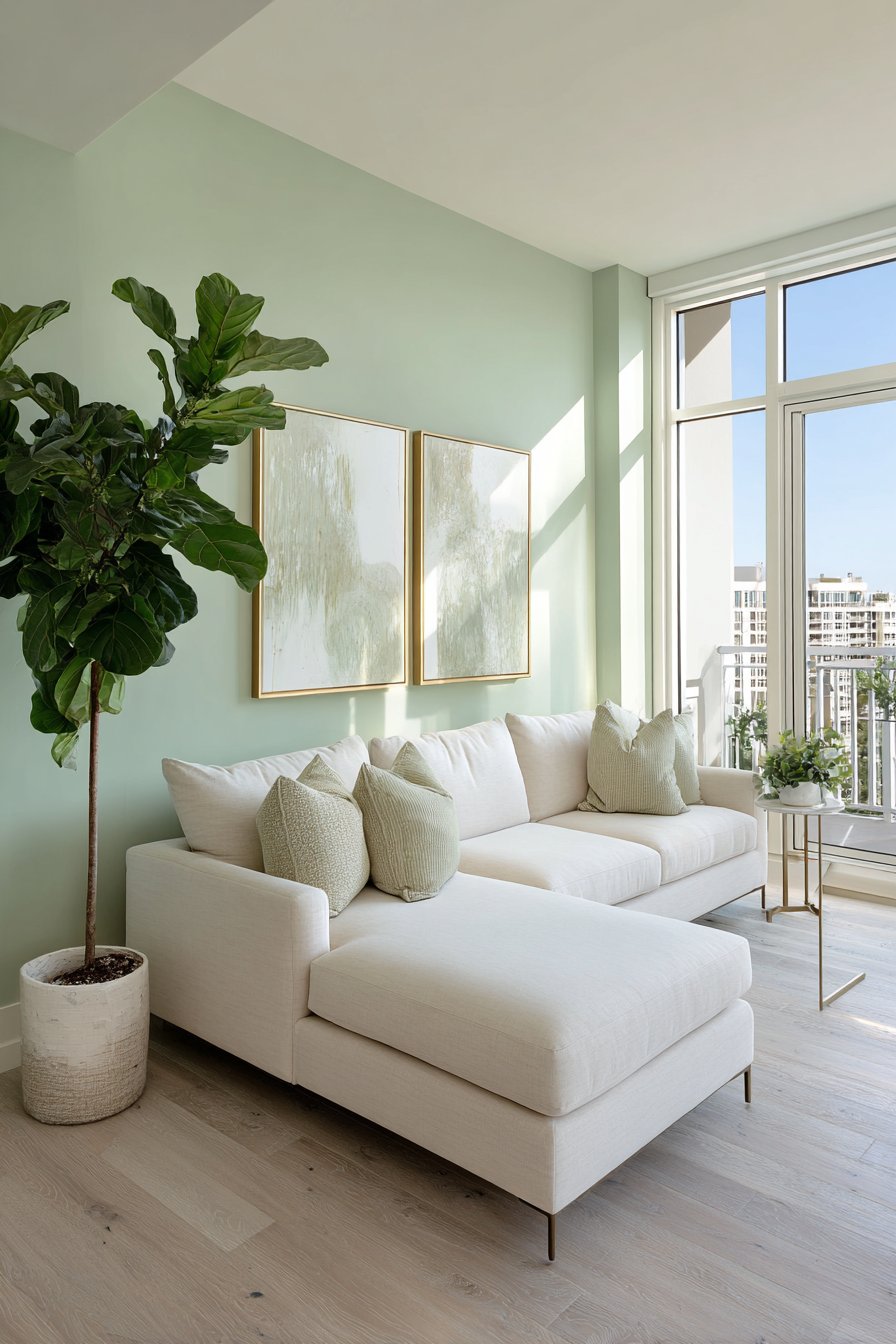 Contemporary Mint Accent Wall Design