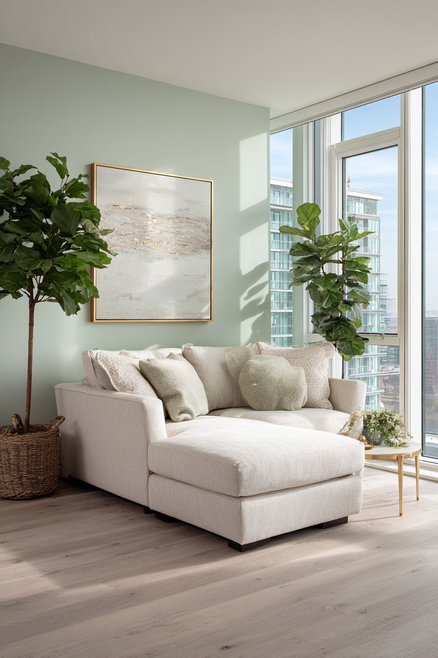 Contemporary Mint Accent Wall Design