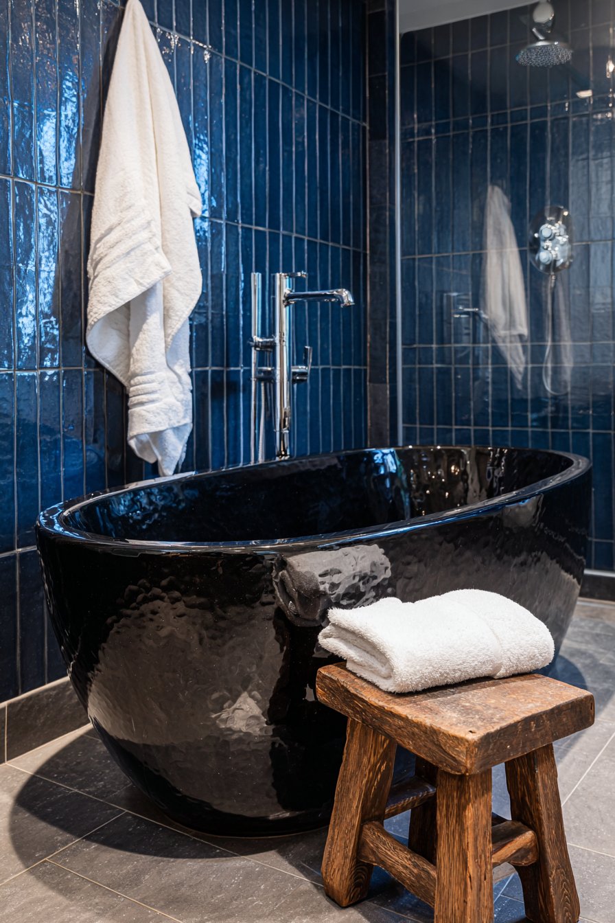 Dramatic Freestanding Tub Sanctuary
