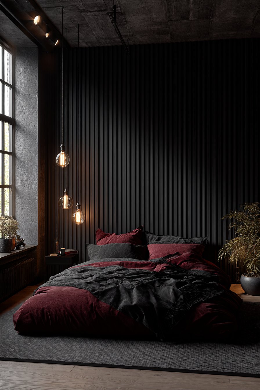 Dramatic Vertical Paneling in Ebony
