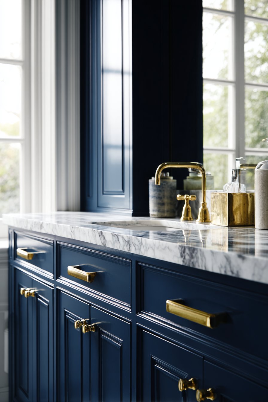 Sophisticated Midnight Blue Vanity Elegance