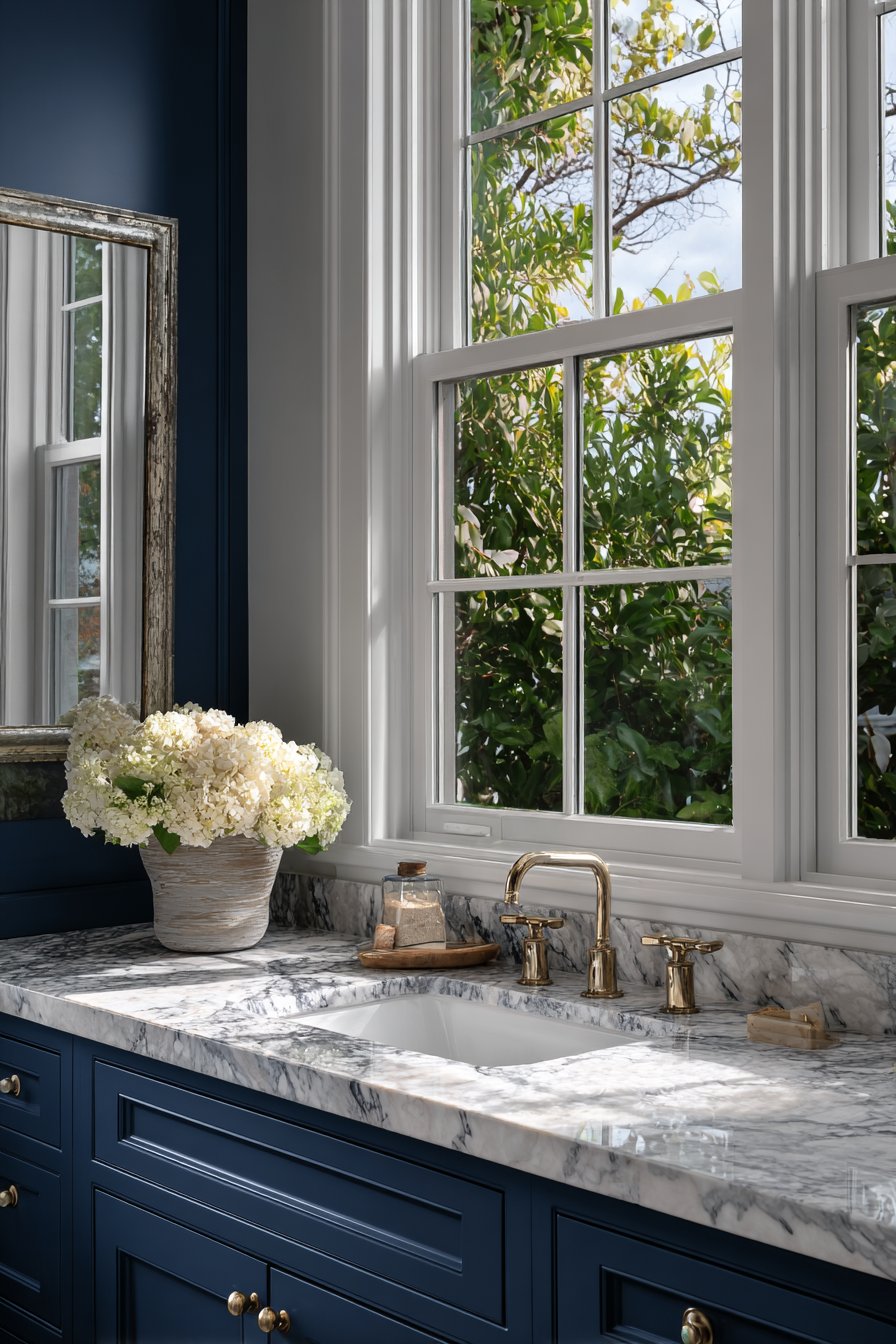 Sophisticated Midnight Blue Vanity Elegance