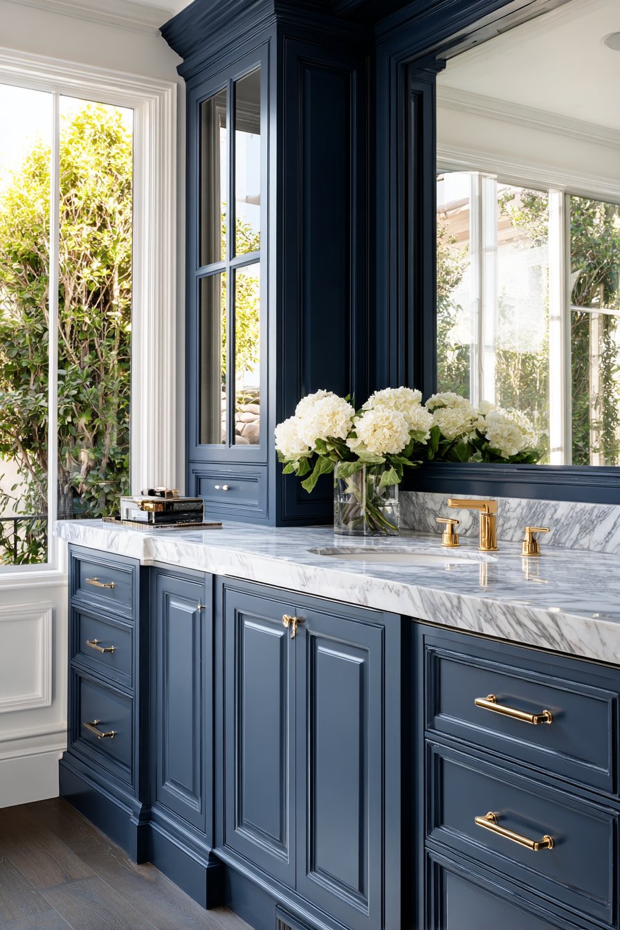 Sophisticated Midnight Blue Vanity Elegance
