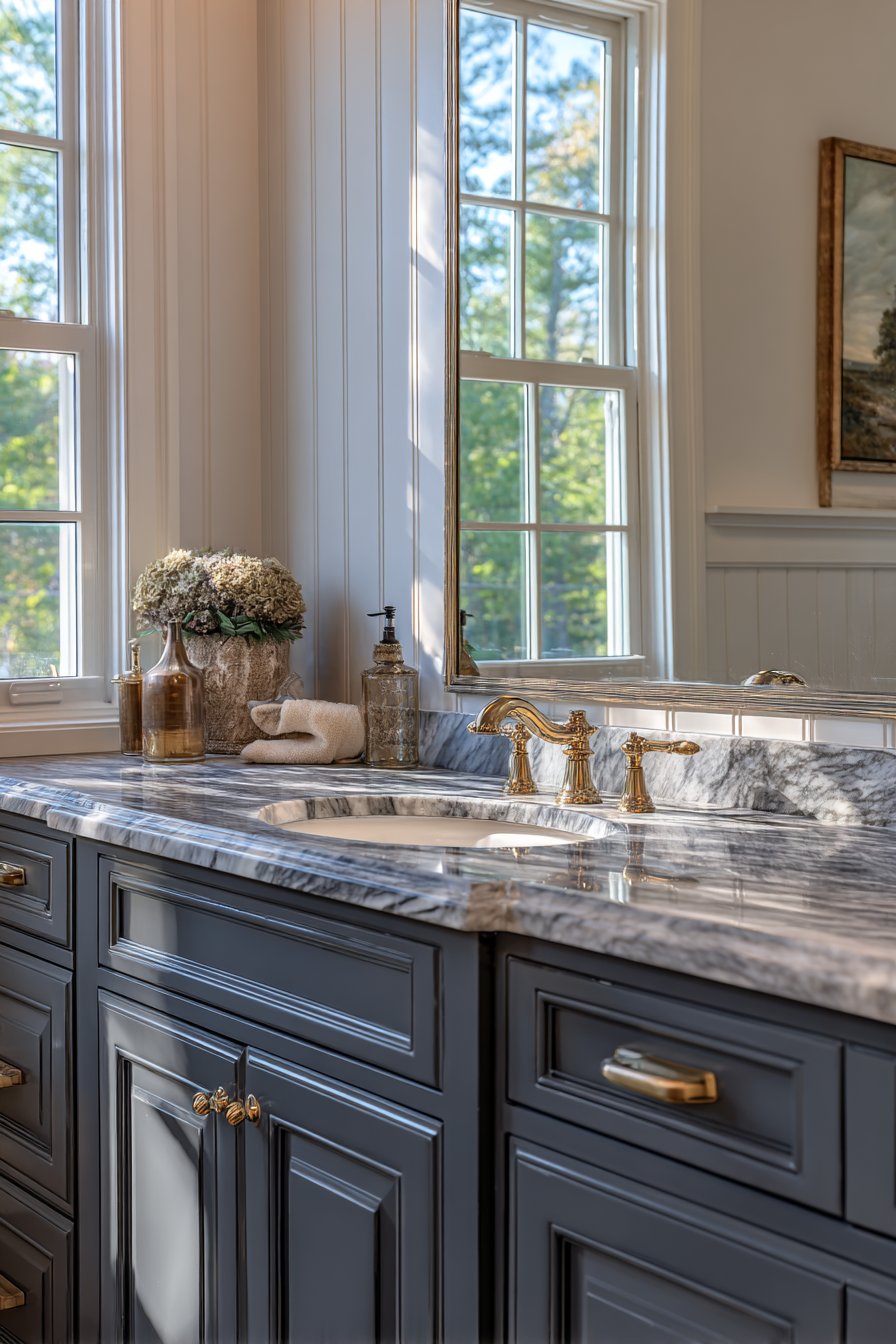 Sophisticated Midnight Blue Vanity Elegance