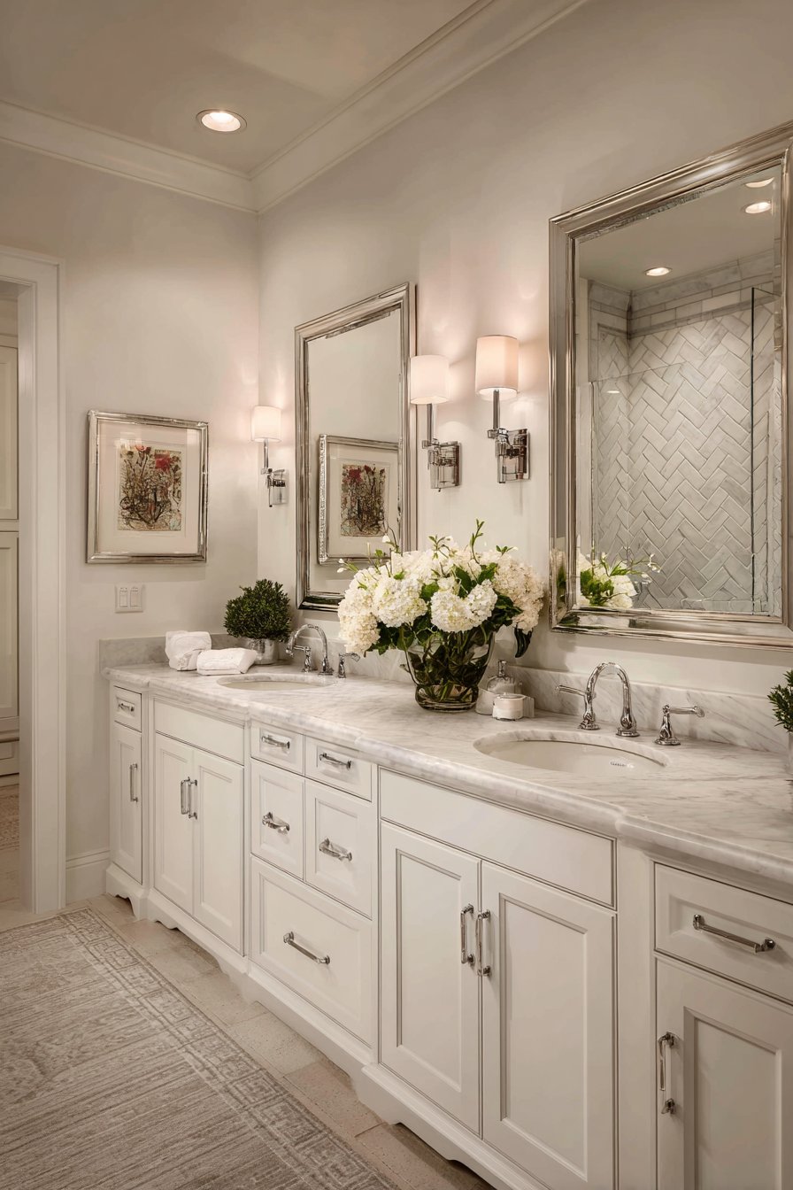 Timeless Carrara Marble Double Vanity