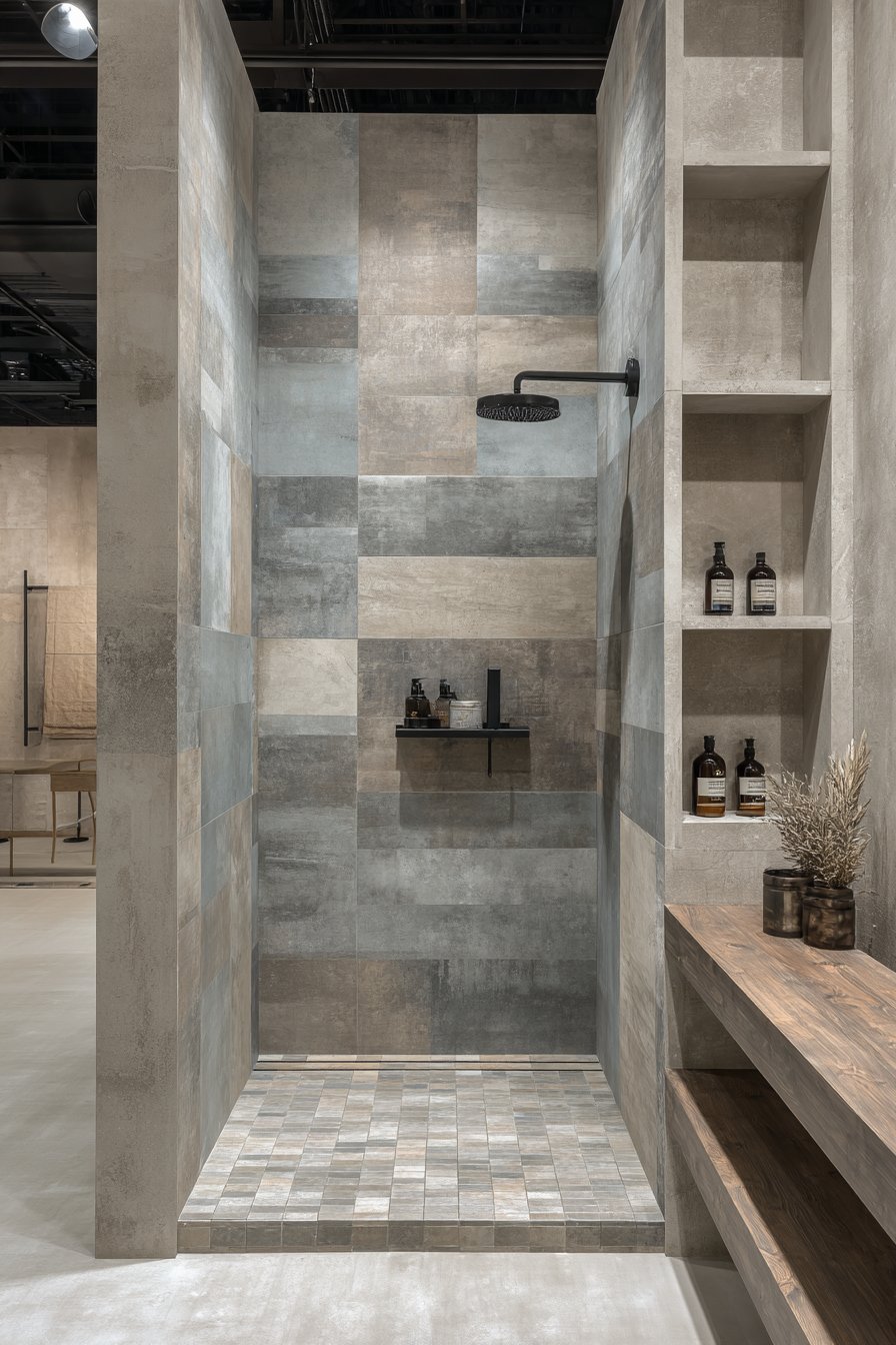 Contemporary Walk-In Shower with Frameless Glass Enclosure