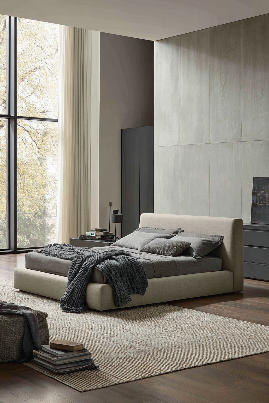 Minimalist Modern Grey Bedroom with Clean Lines