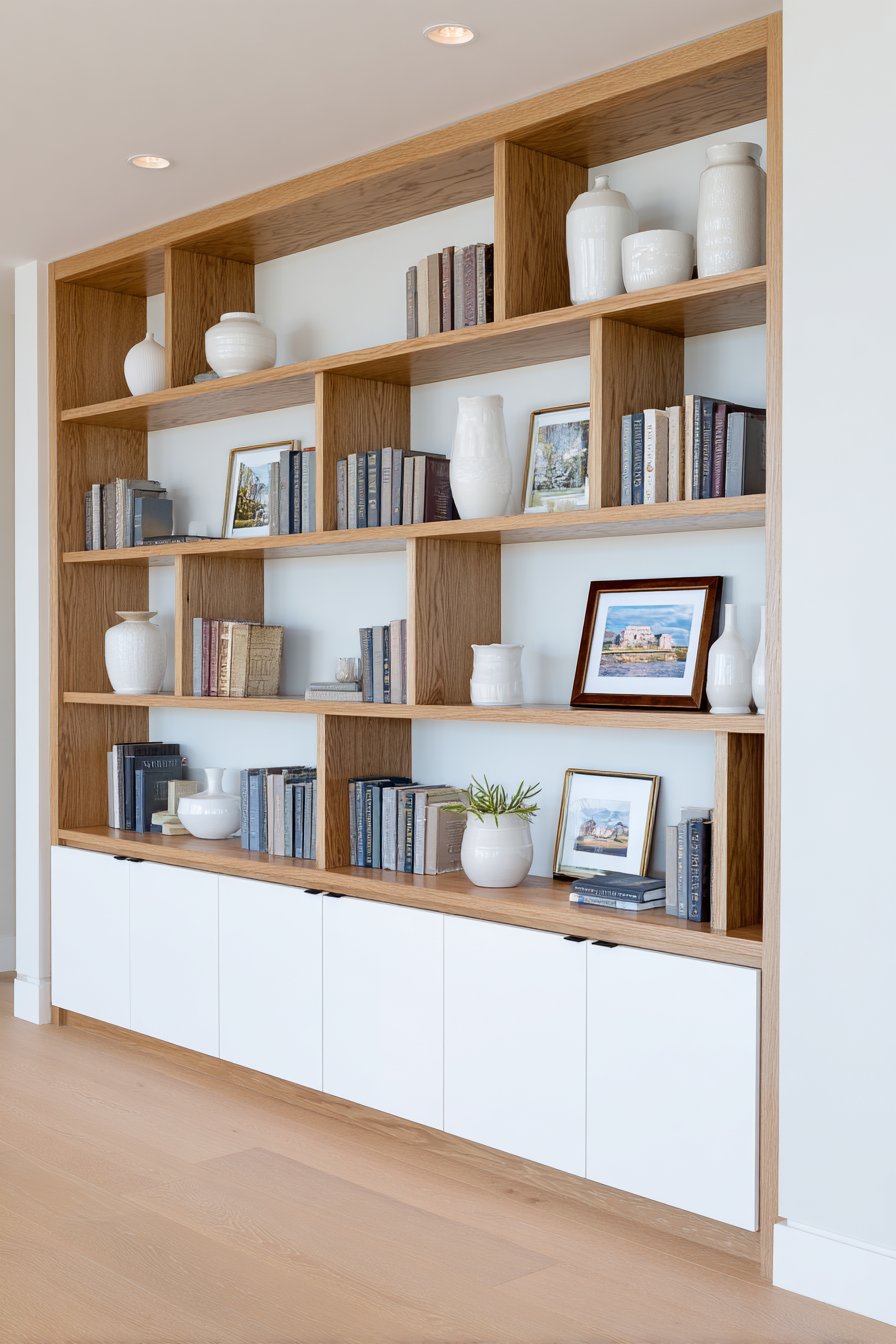 Scandinavian Floor-to-Ceiling Built-In Shelving
