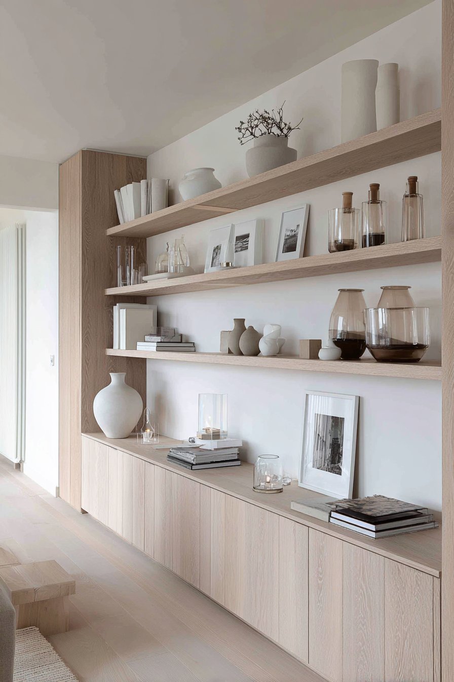 Scandinavian Floor-to-Ceiling Built-In Shelving