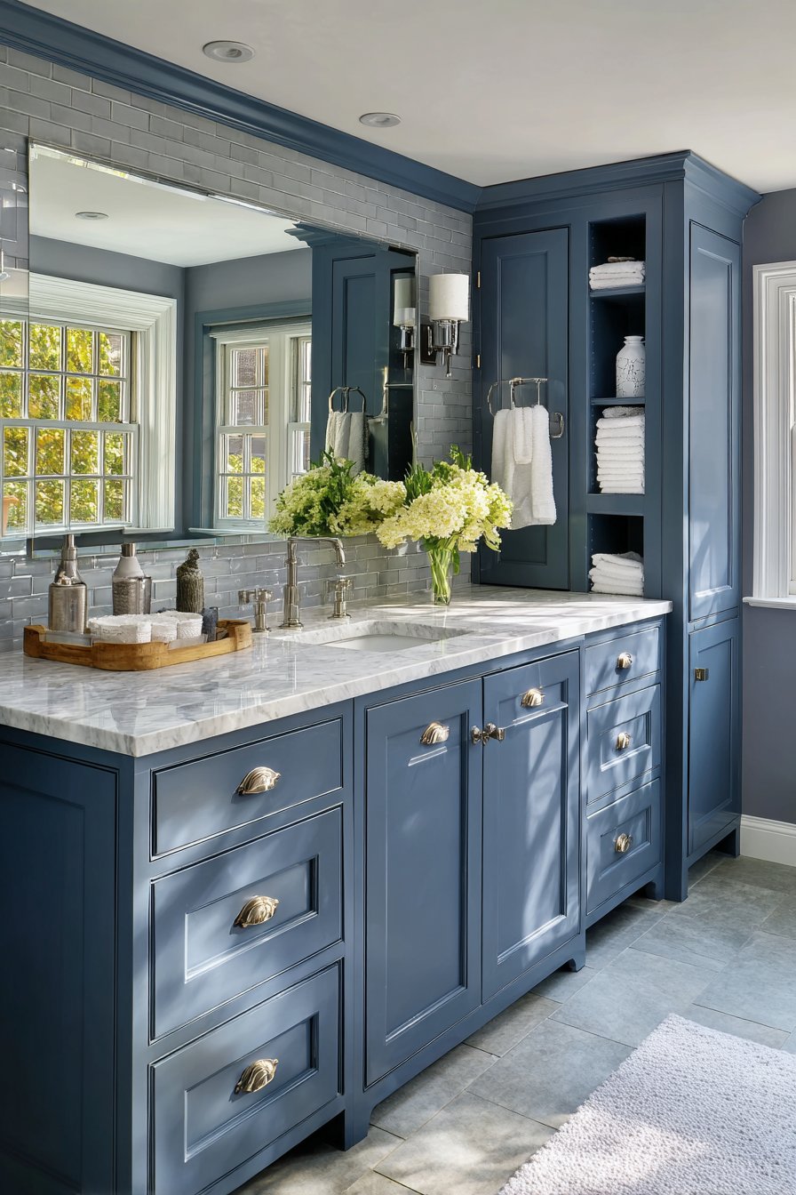 Custom Midnight Blue Vanity Elegance