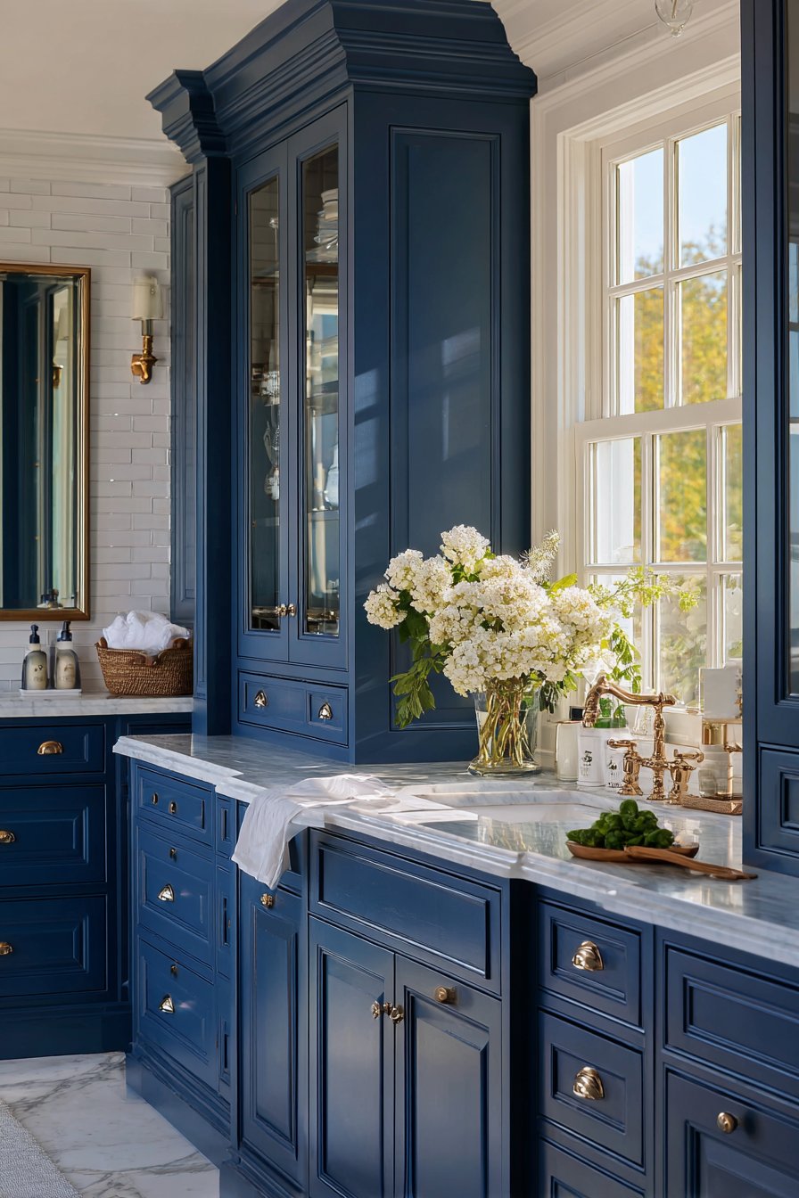 Custom Midnight Blue Vanity Elegance