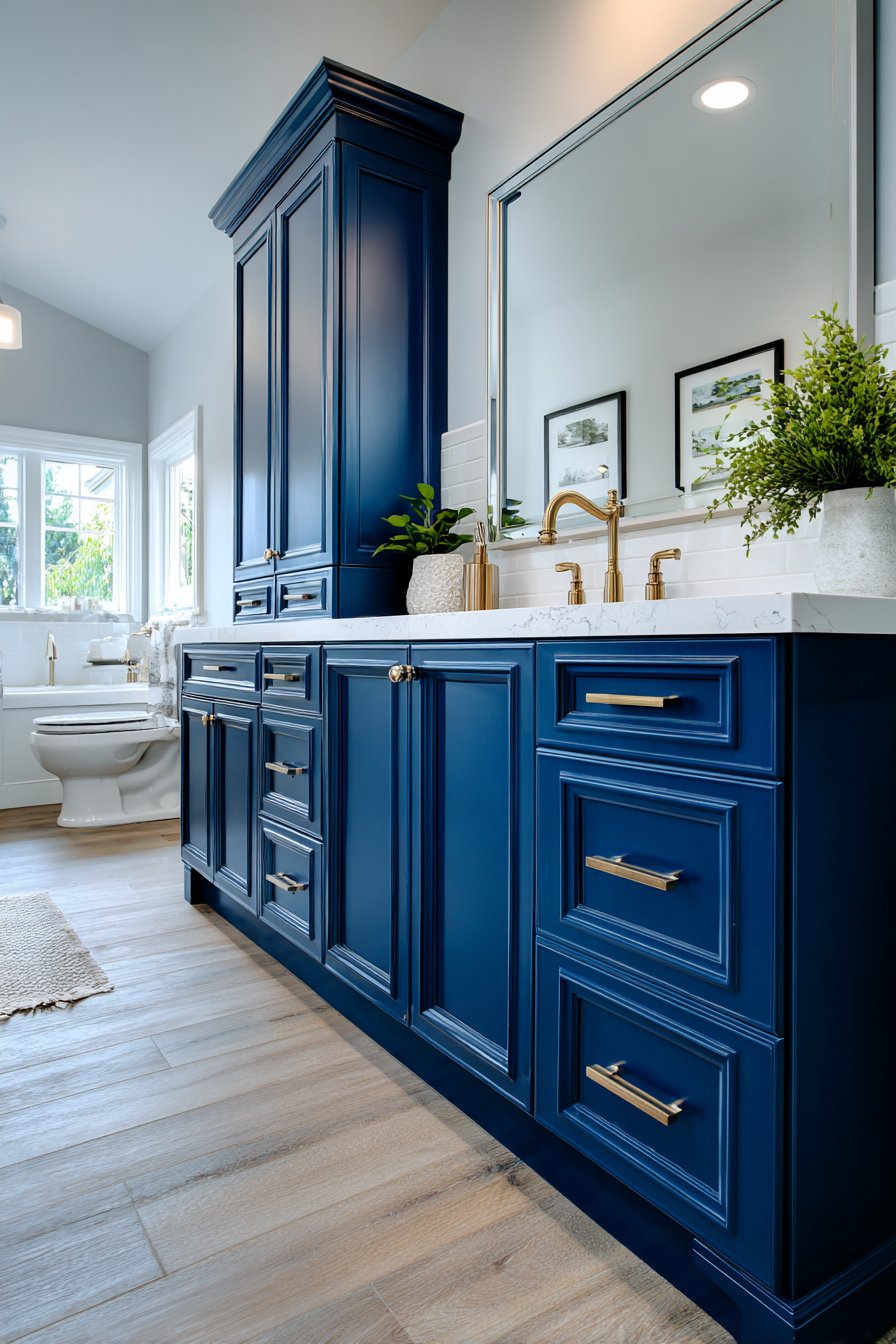 Custom Midnight Blue Vanity Elegance