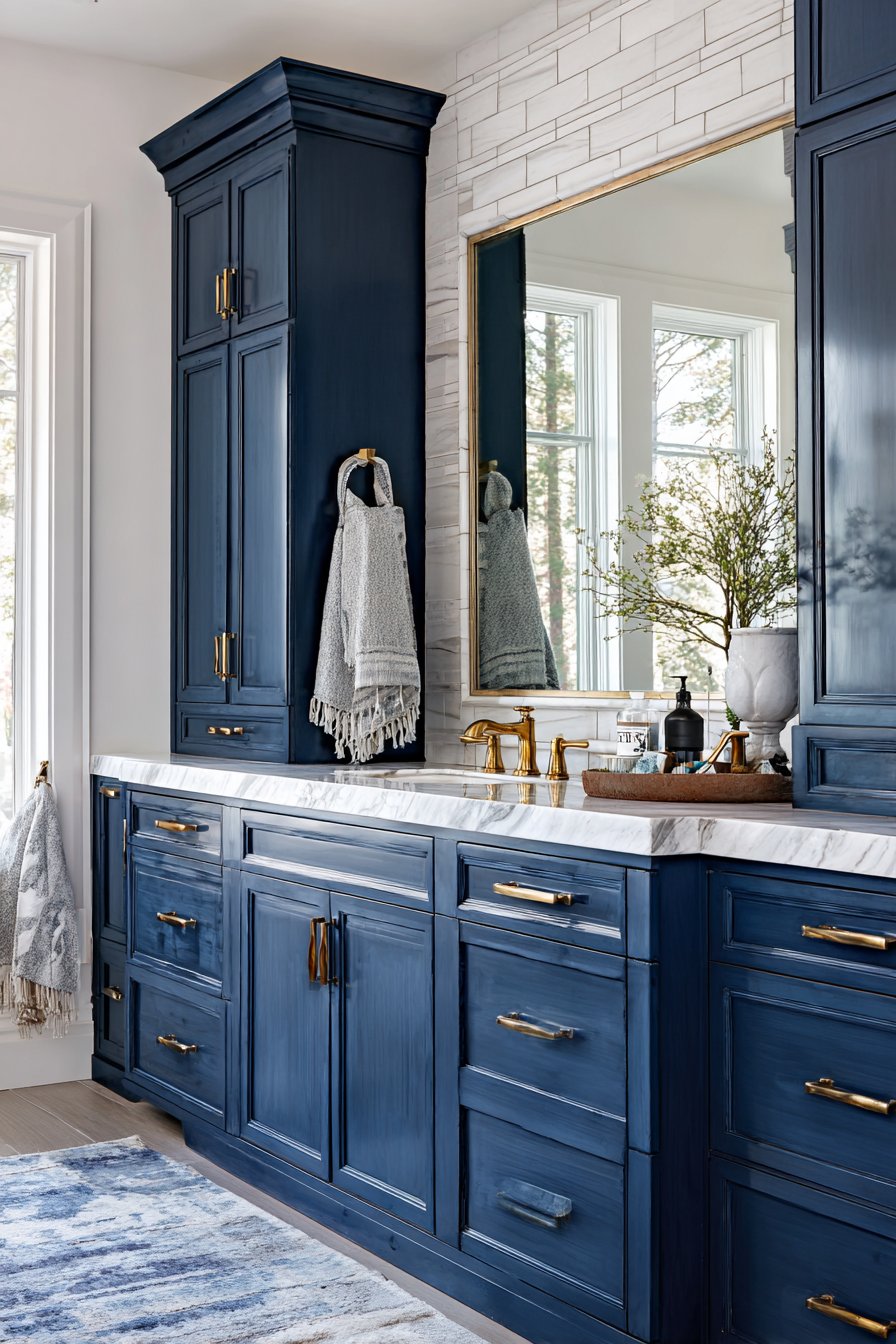 Custom Midnight Blue Vanity Elegance
