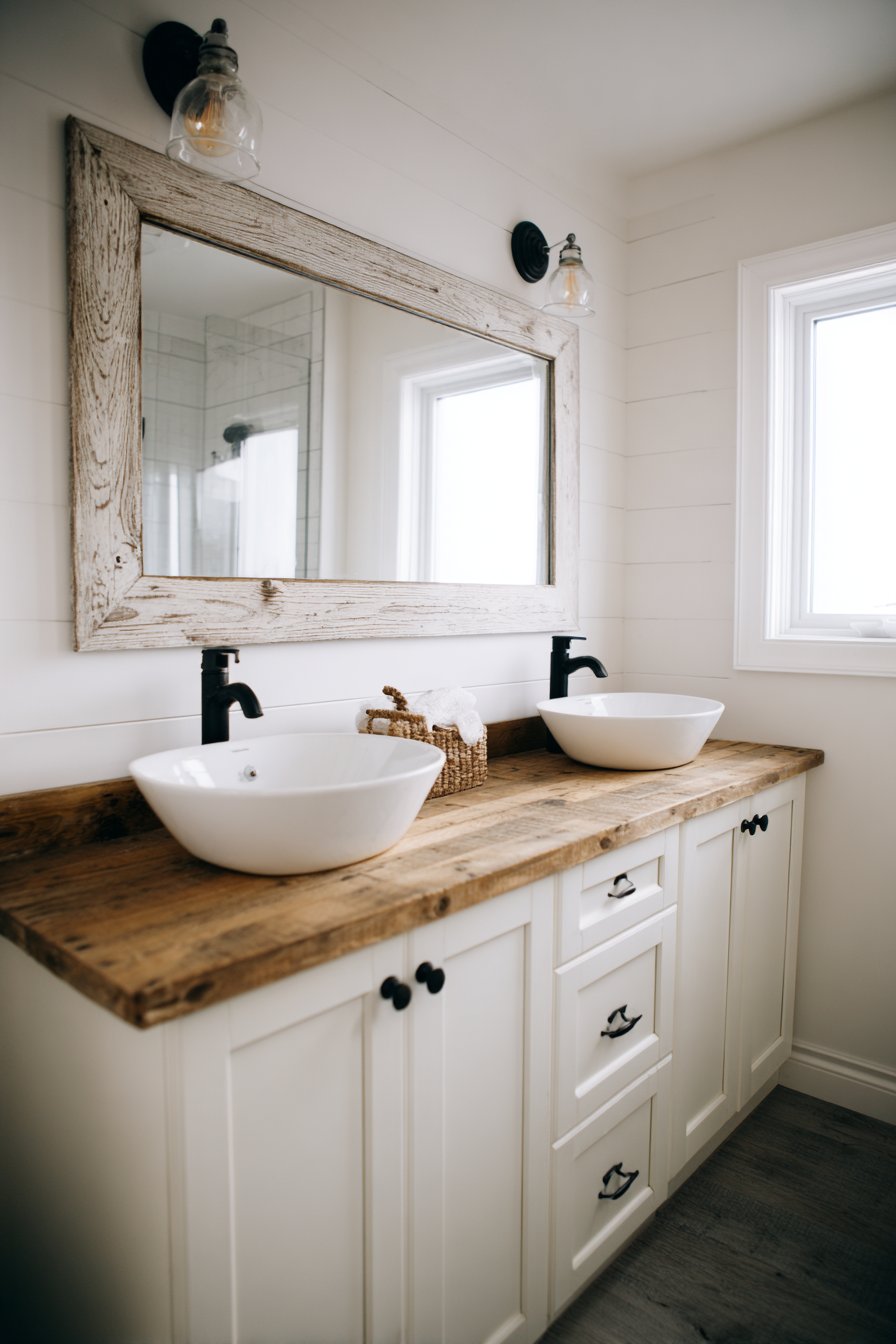 Butcher Block Beauty with Dual Vanity Functionality