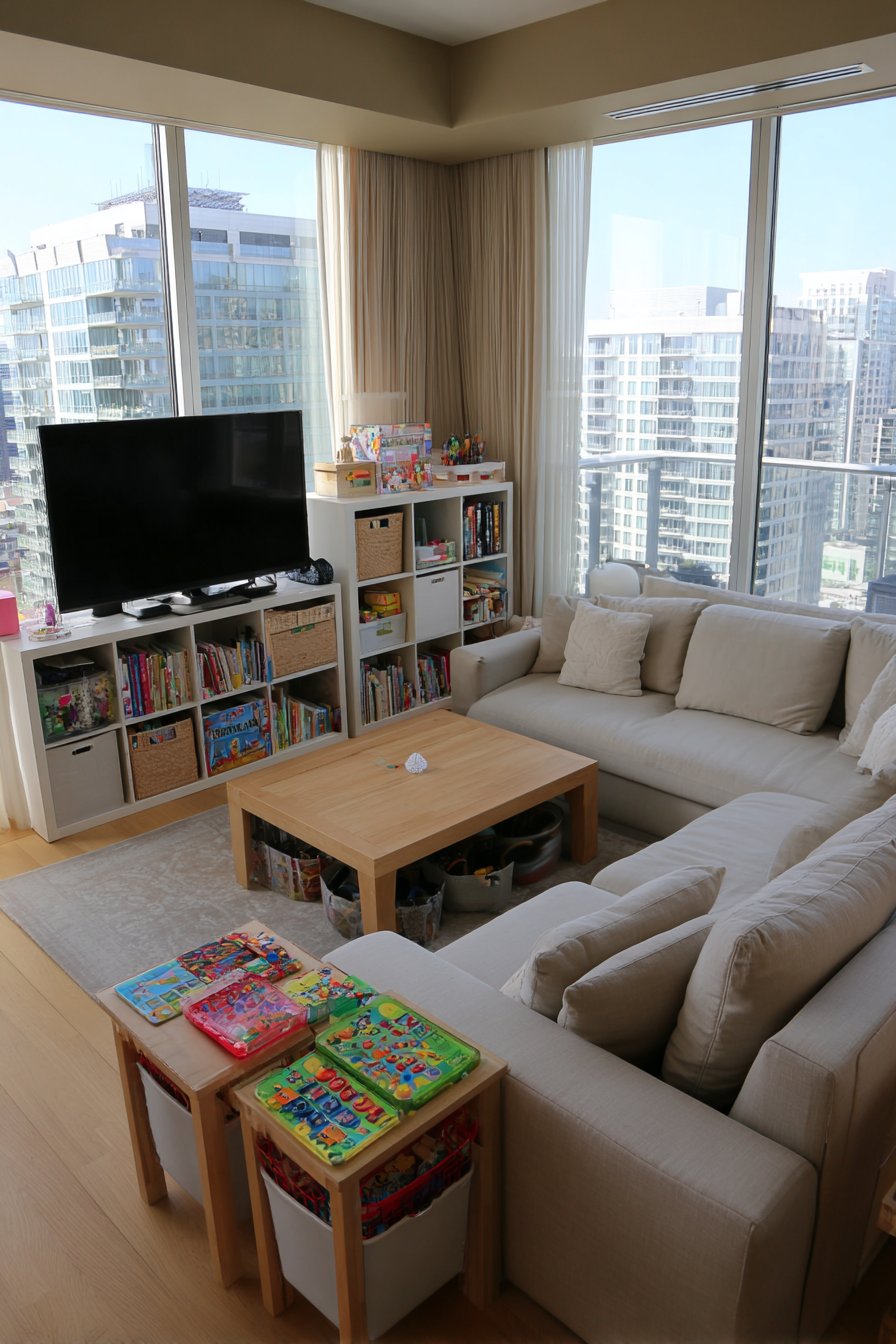 Contemporary Open-Concept Family Living Space