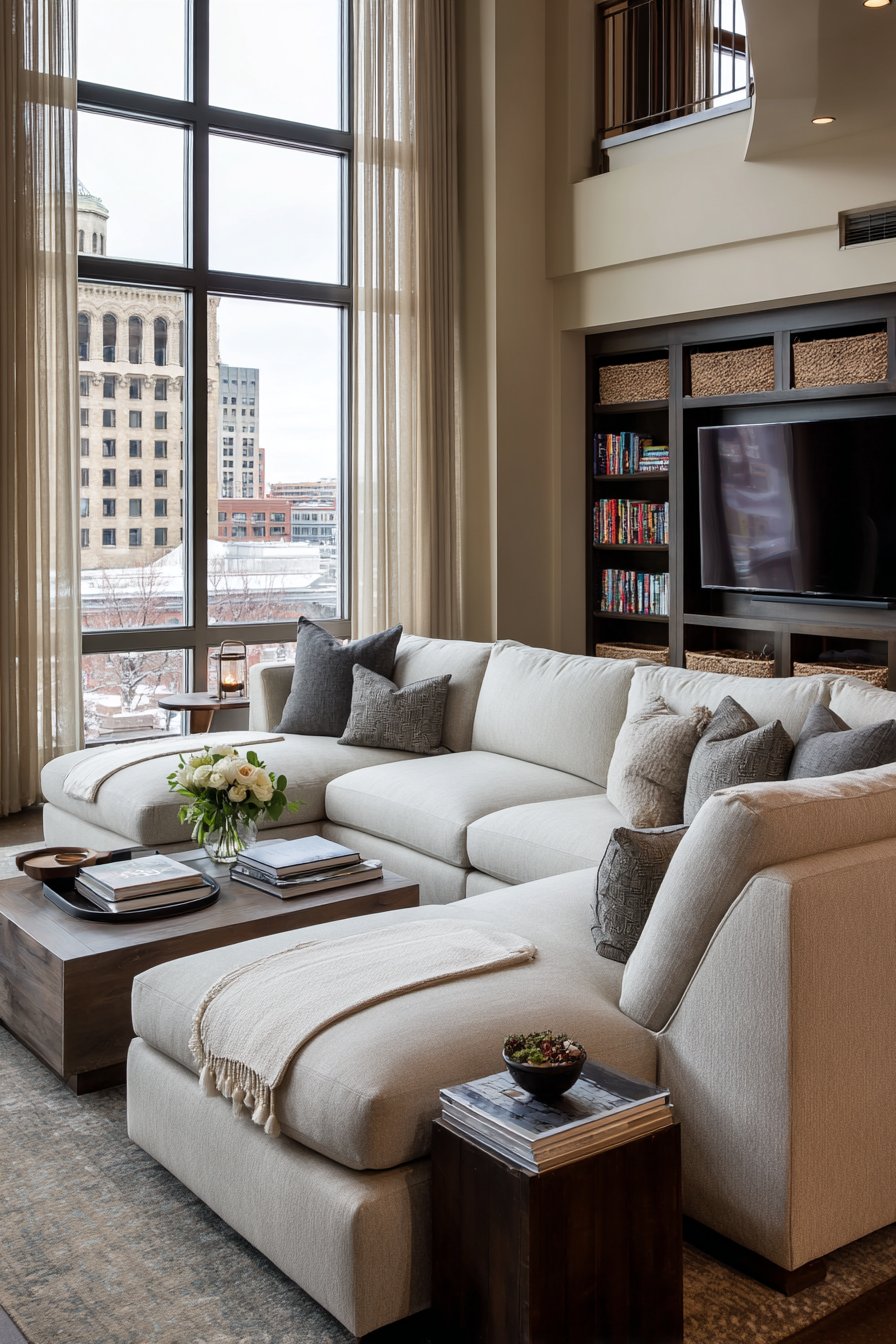 Contemporary Open-Concept Family Living Space