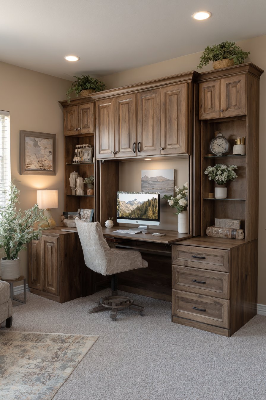 Space-Saving Murphy Bed with Integrated Desk