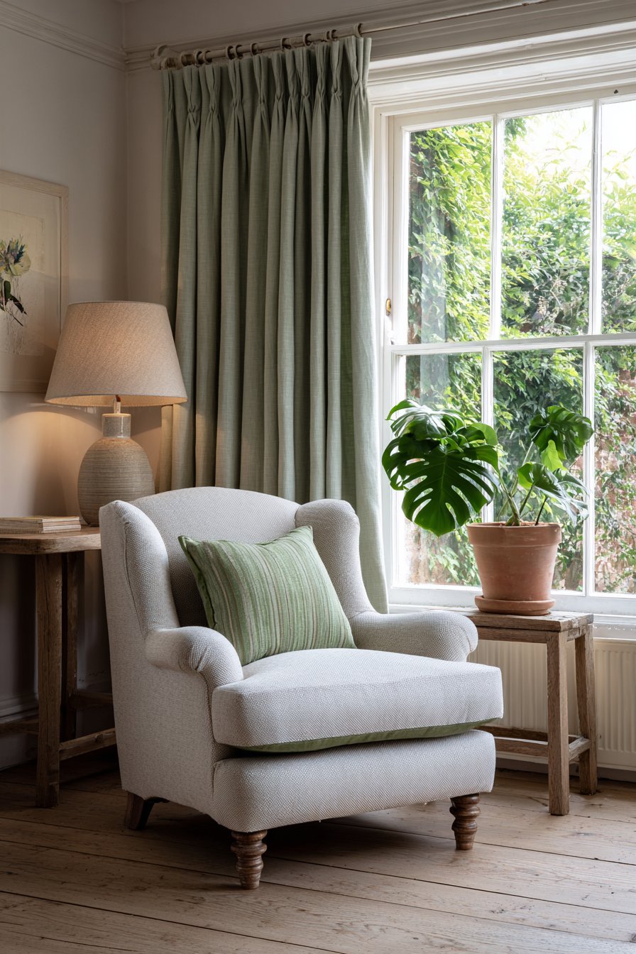 Cozy Reading Nook with Window-Side Serenity