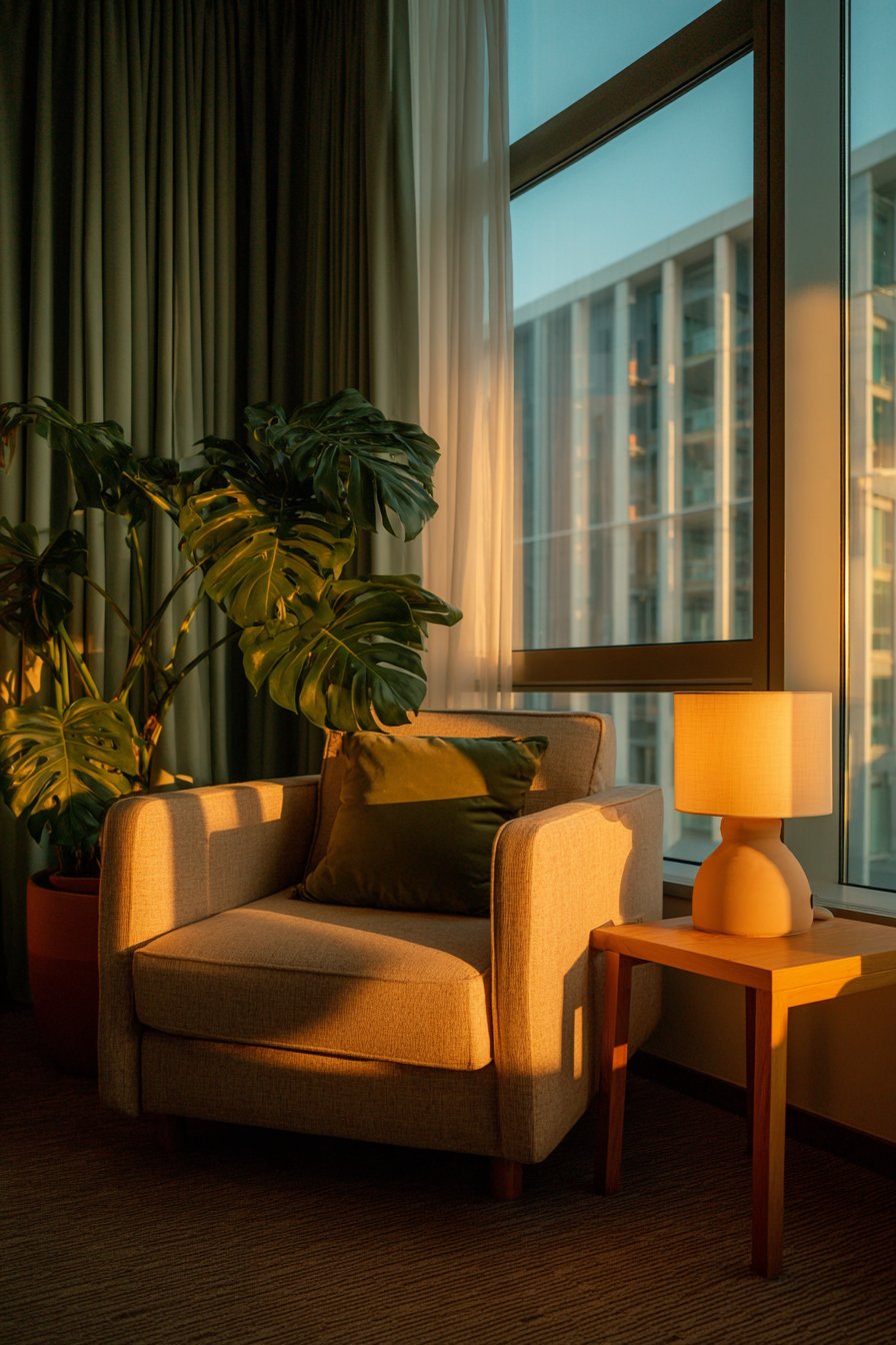 Cozy Reading Nook with Window-Side Serenity