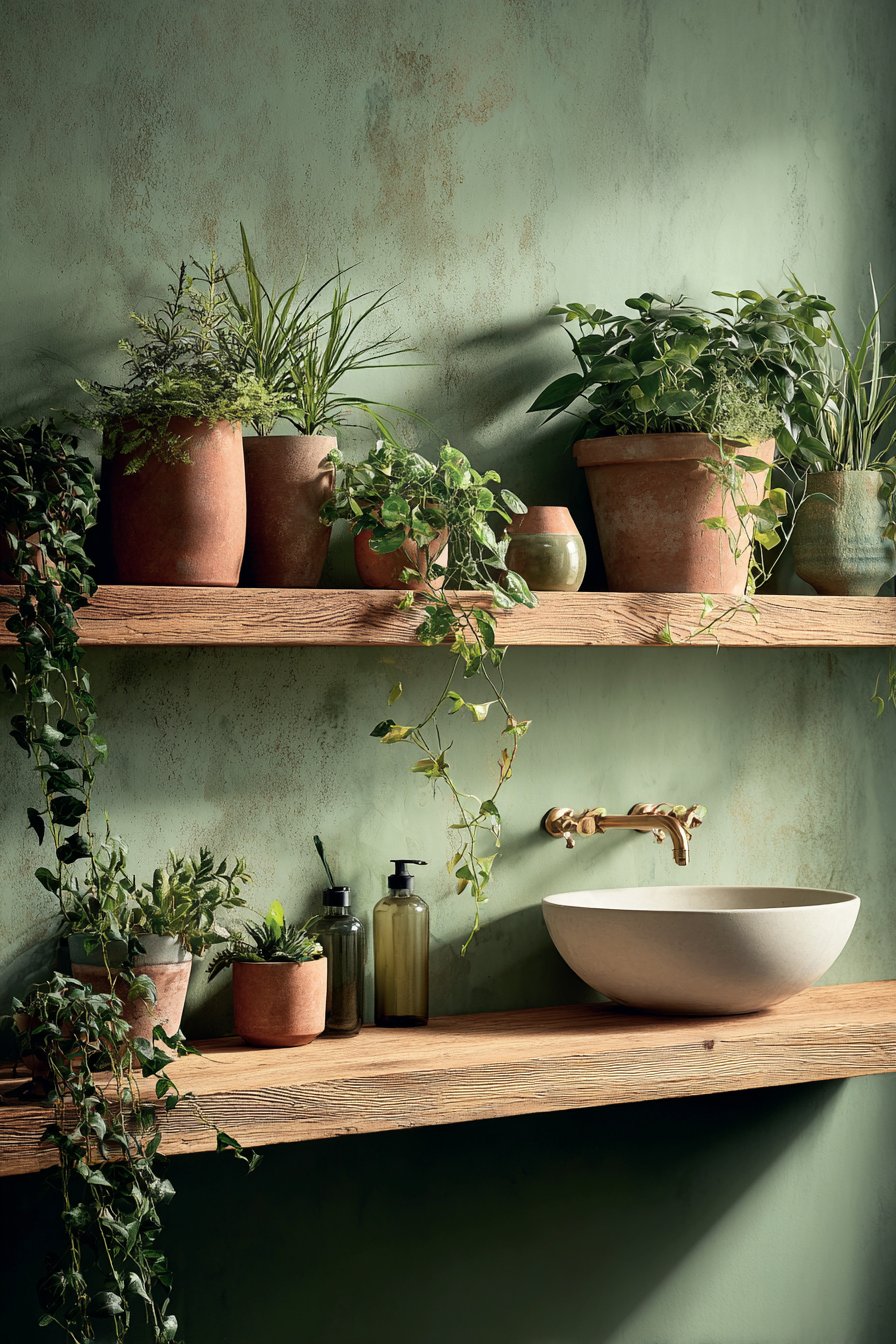 Earthy Sage Green and Natural Wood Haven