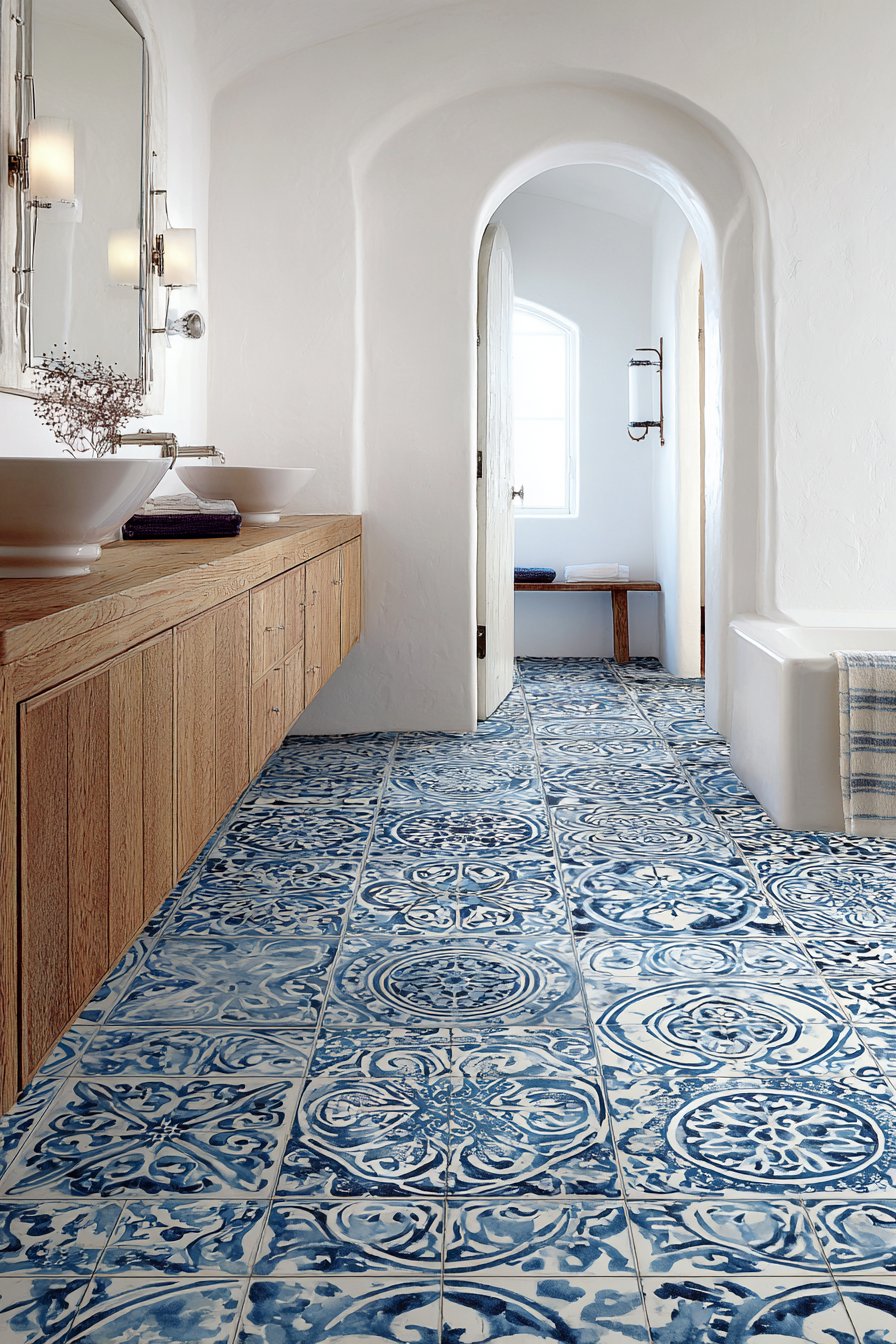 Mediterranean Blue and White Cement Tile Magic