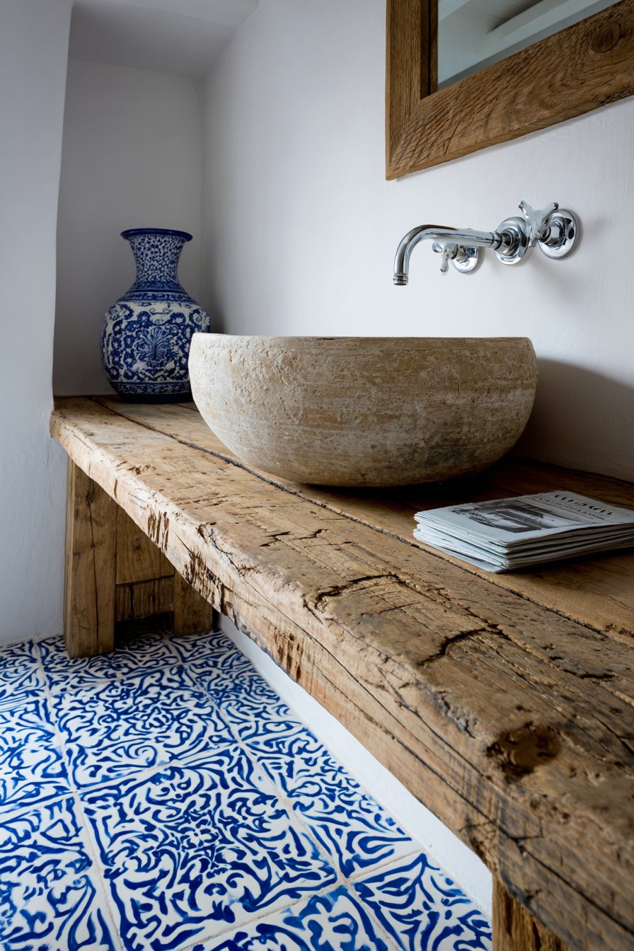 Mediterranean Blue and White Cement Tile Magic