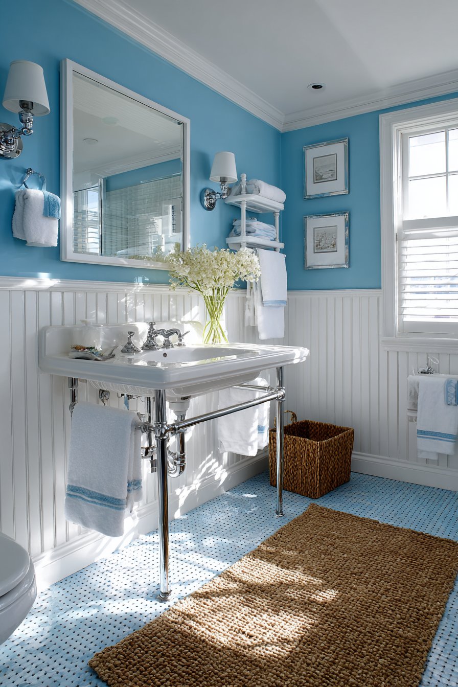 Coastal-Inspired Teal Beadboard Retreat