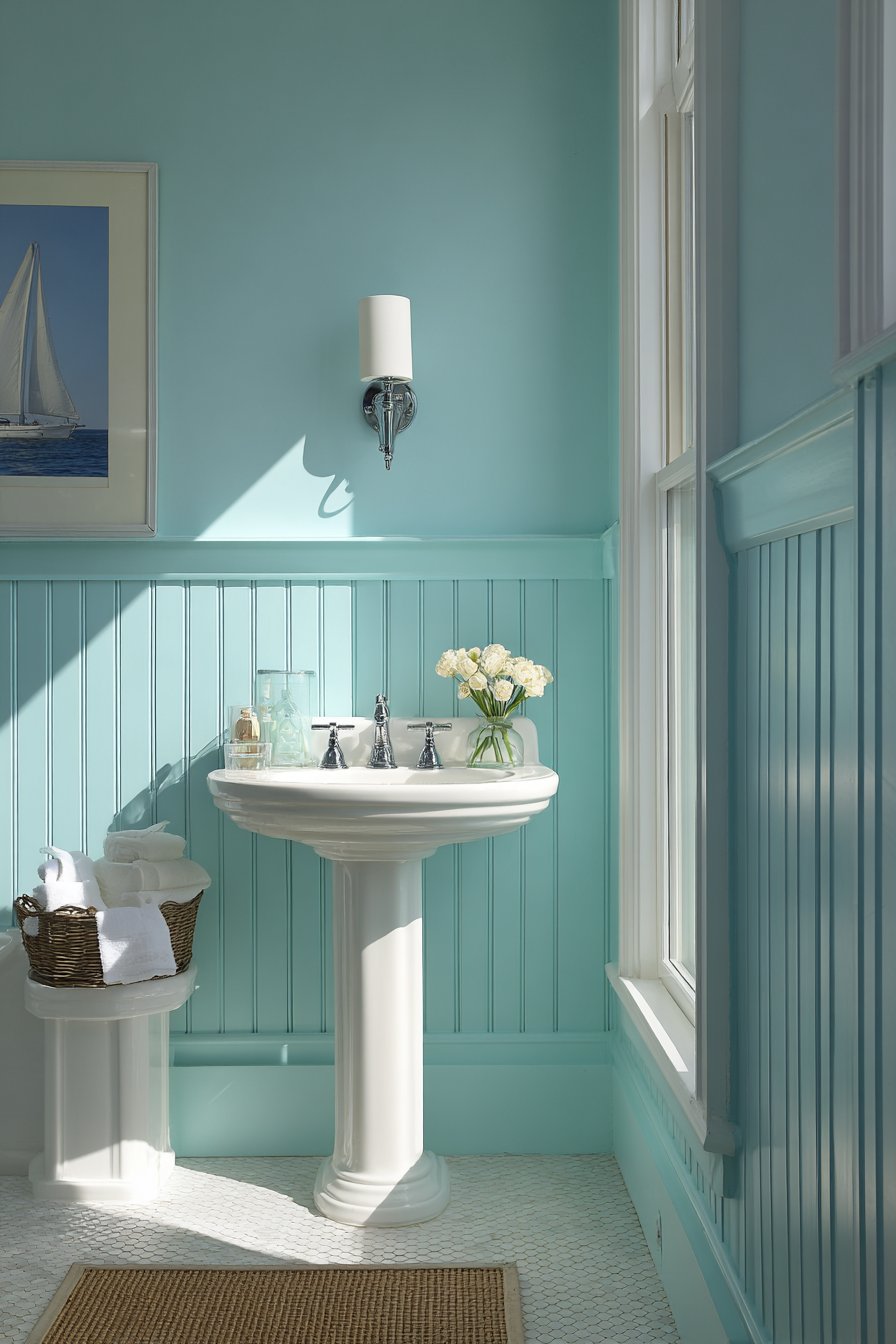 Coastal-Inspired Teal Beadboard Retreat