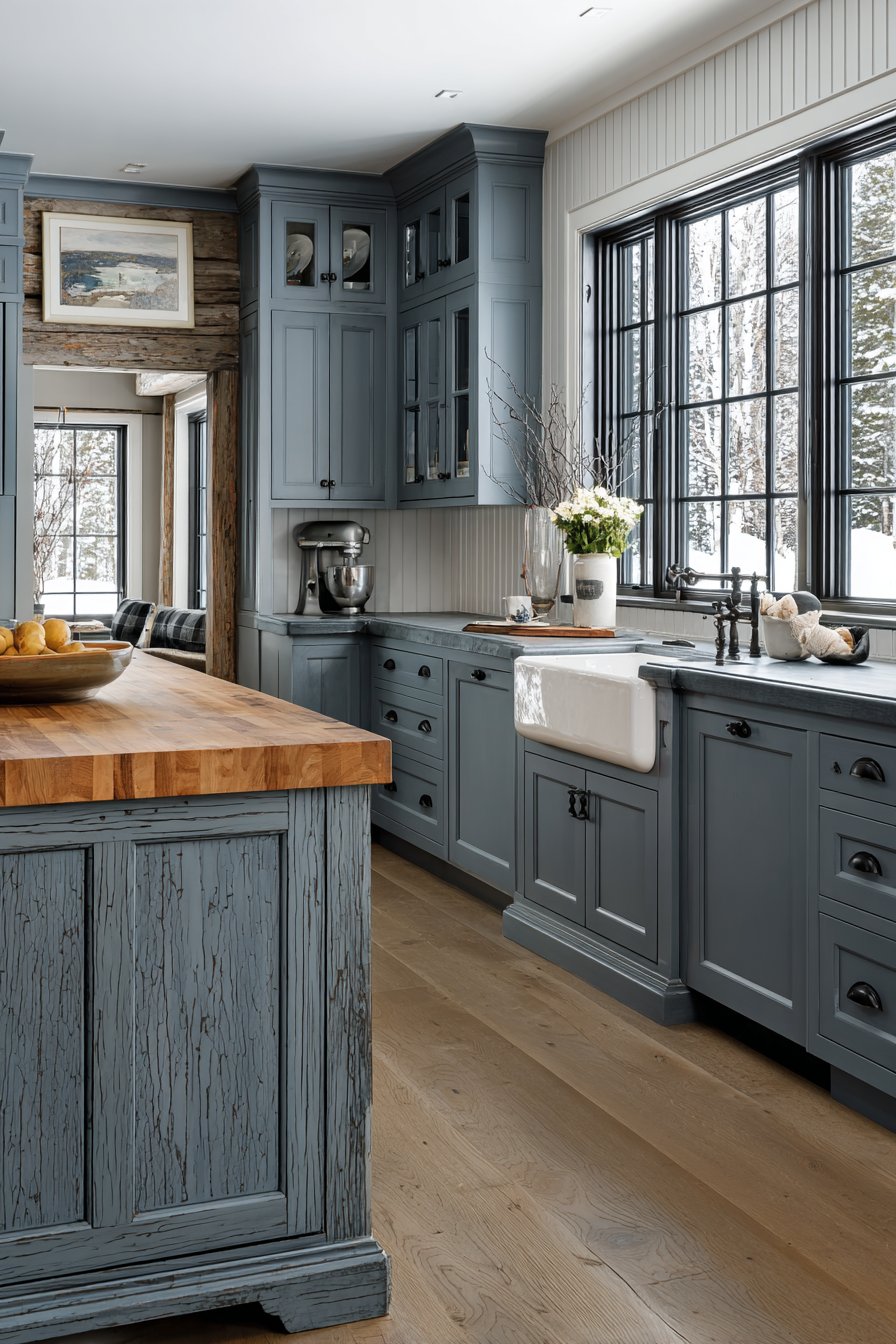 Farmhouse Slate Blue Rustic Retreat