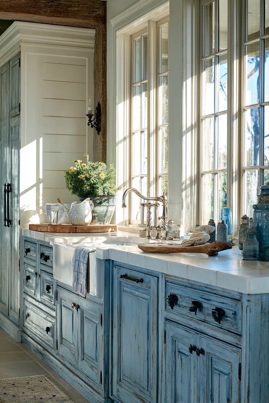 Farmhouse Slate Blue Rustic Retreat