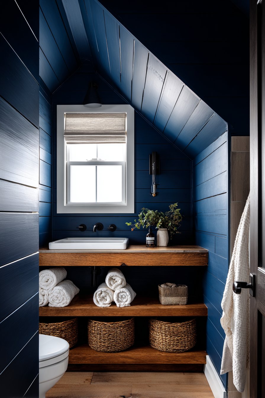 Cozy Compact Navy Shiplap Haven