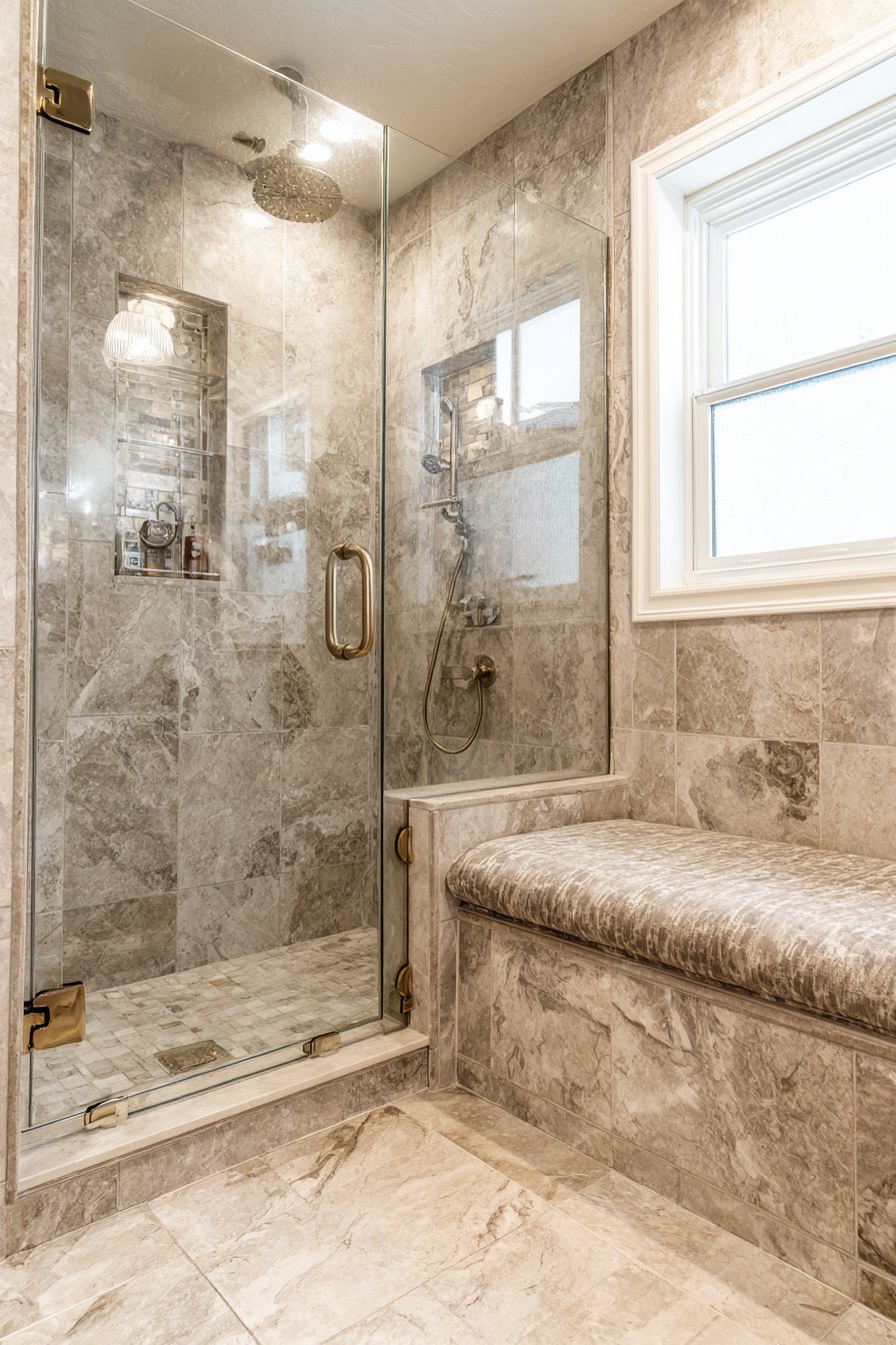 Spa-Inspired Marble Shower Retreat