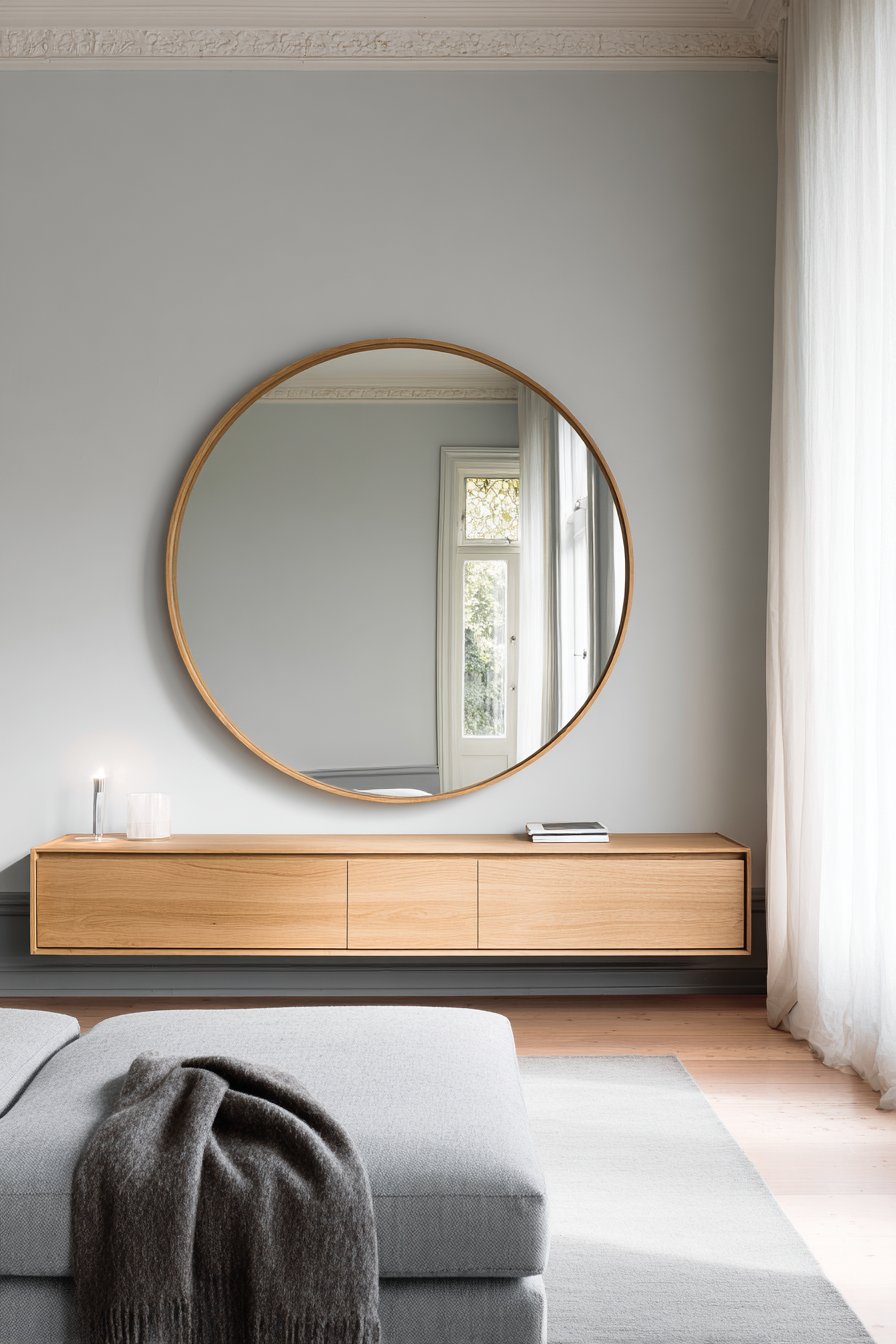 Minimalist Scandinavian Circular Mirror
