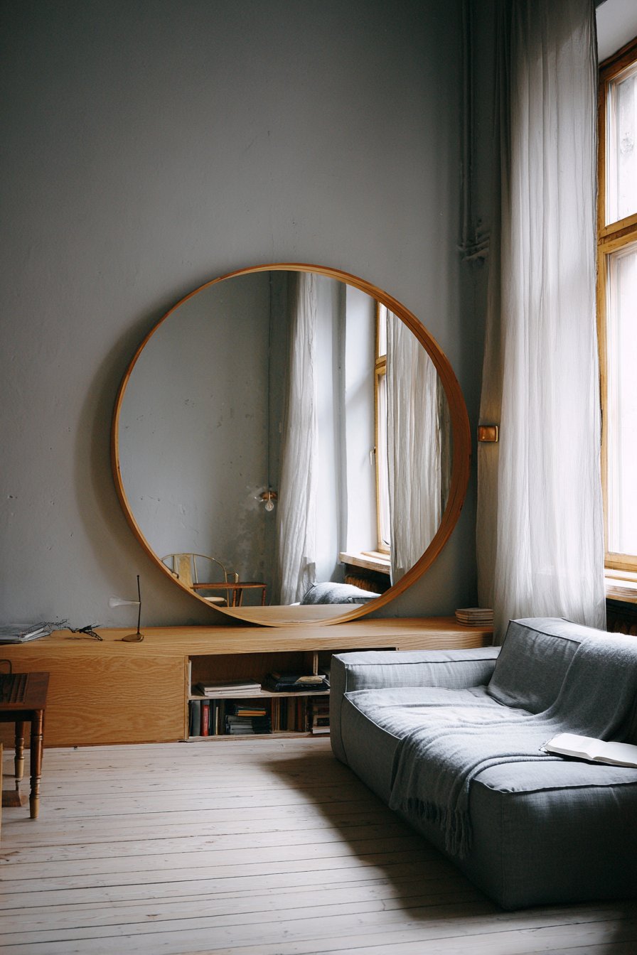 Minimalist Scandinavian Circular Mirror