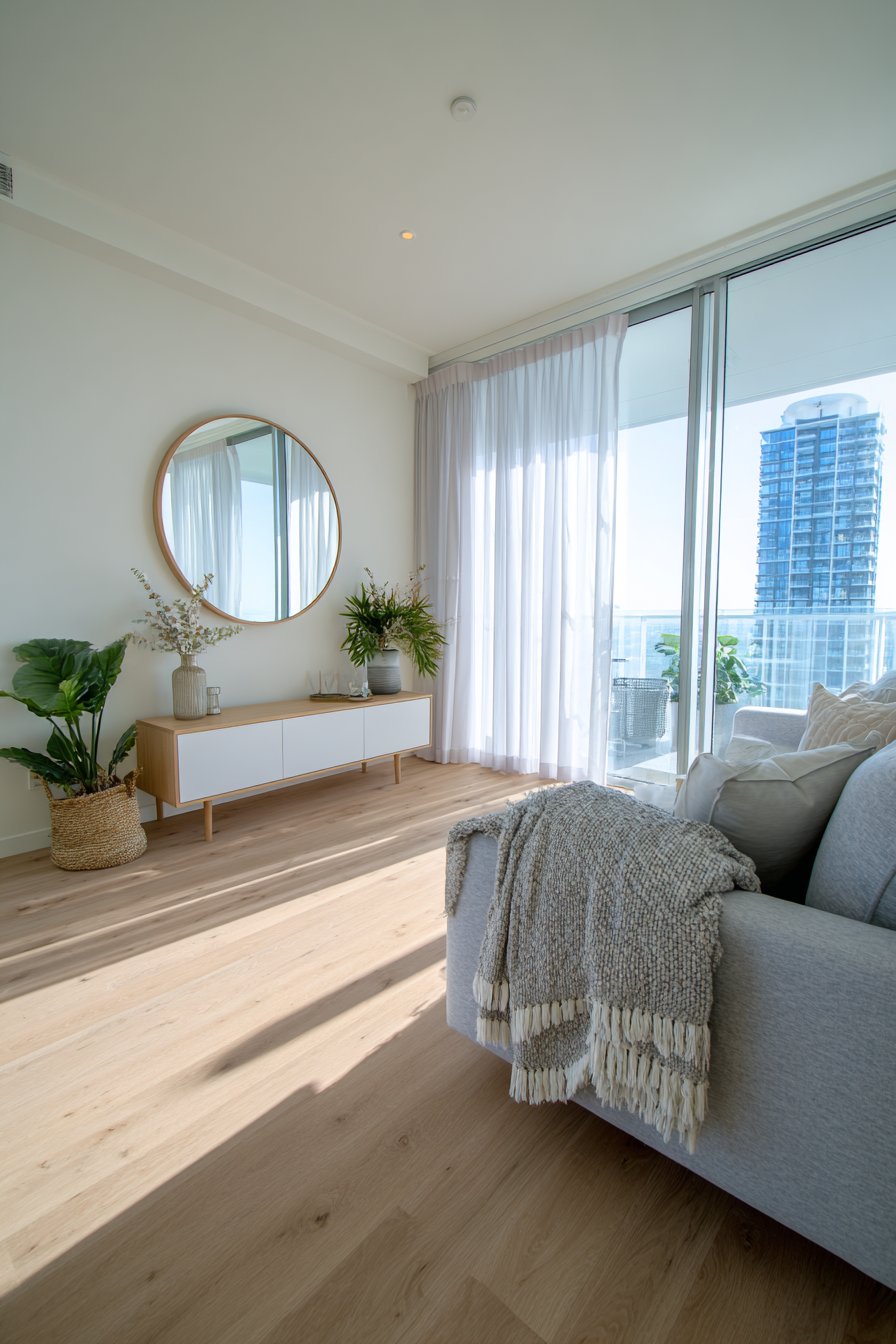 Minimalist Scandinavian Circular Mirror