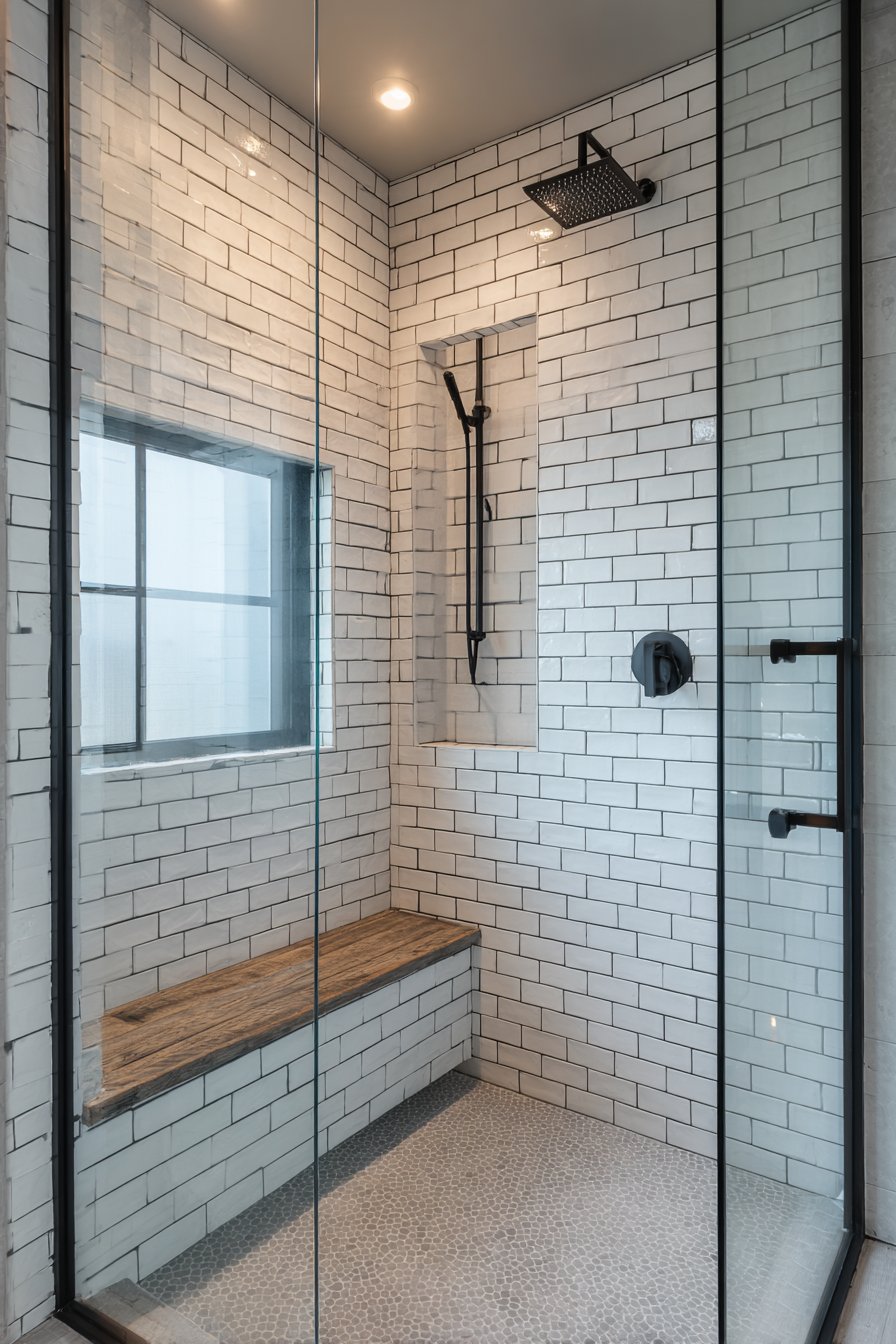Subway Tile Sanctuary with Rainfall Shower