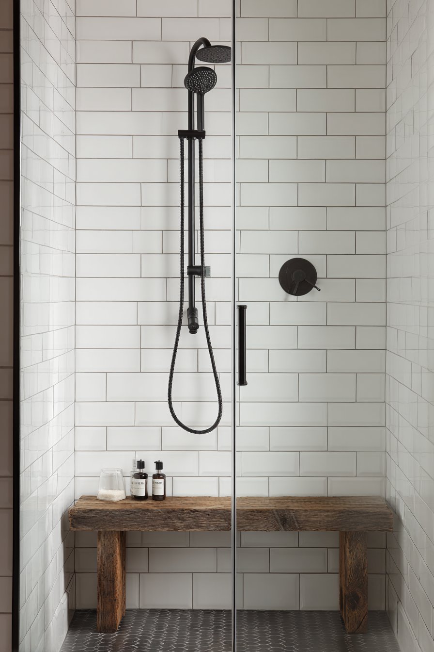 Subway Tile Sanctuary with Rainfall Shower