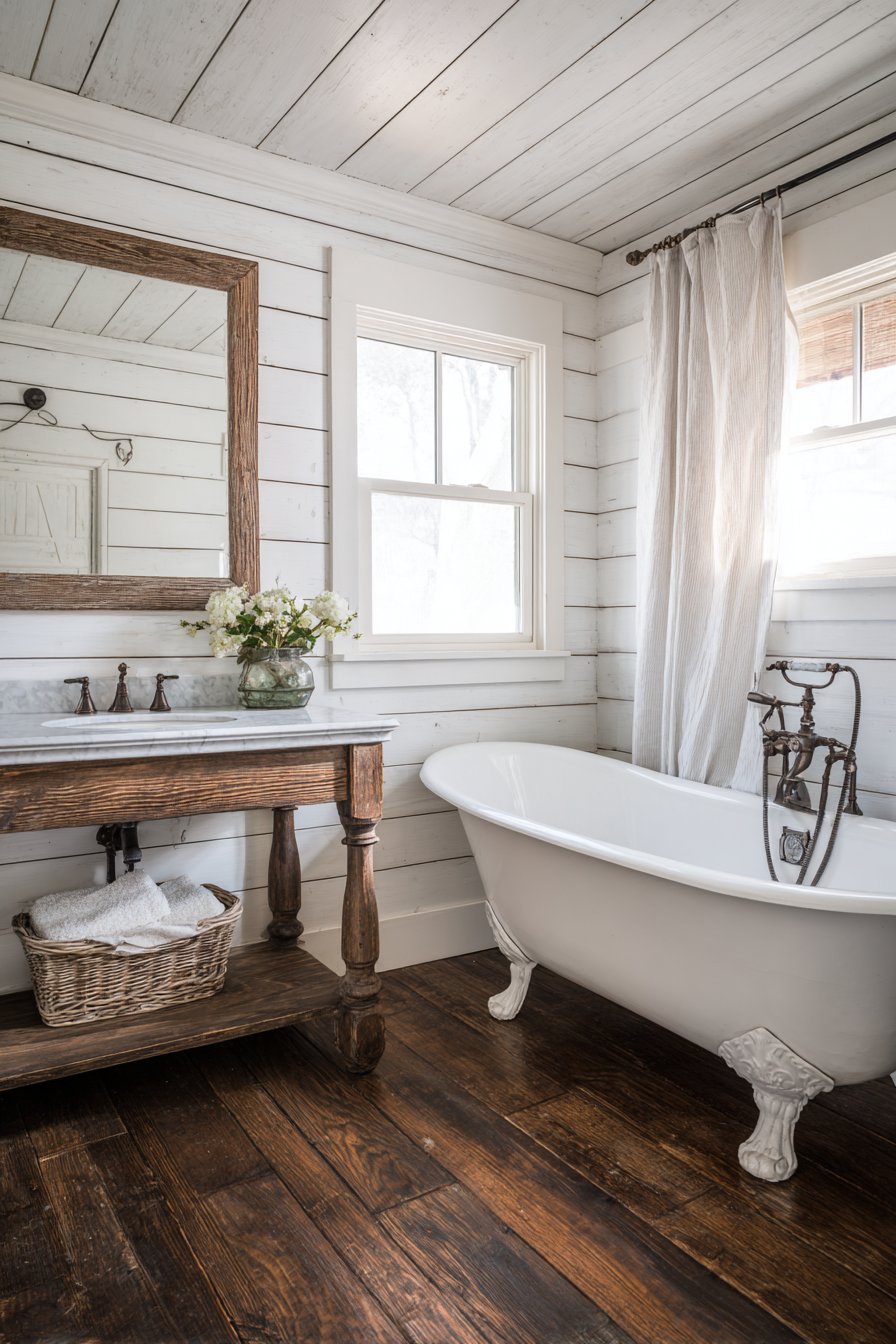 FARMHOUSE-STYLE SHIPLAP BATHROOM