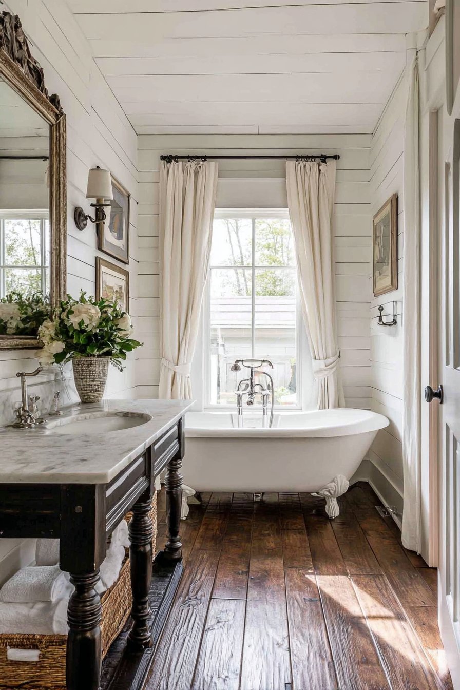 FARMHOUSE-STYLE SHIPLAP BATHROOM