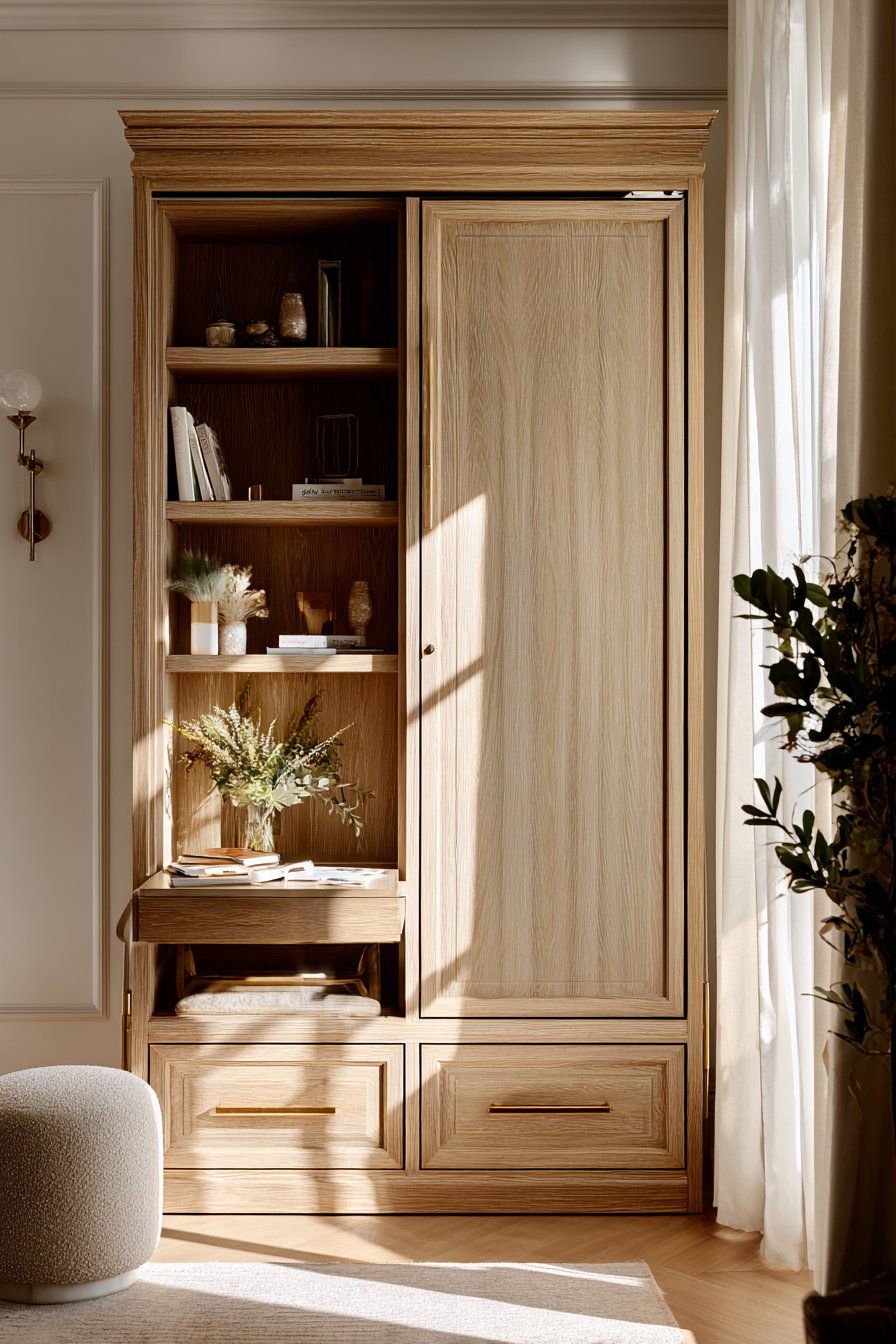 Murphy Bed with Integrated Home Office Functionality