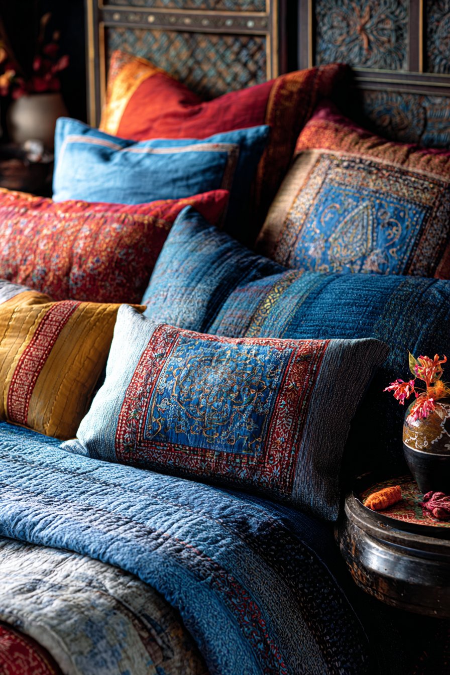 Luxurious Layered Textiles and Handcrafted Patterns